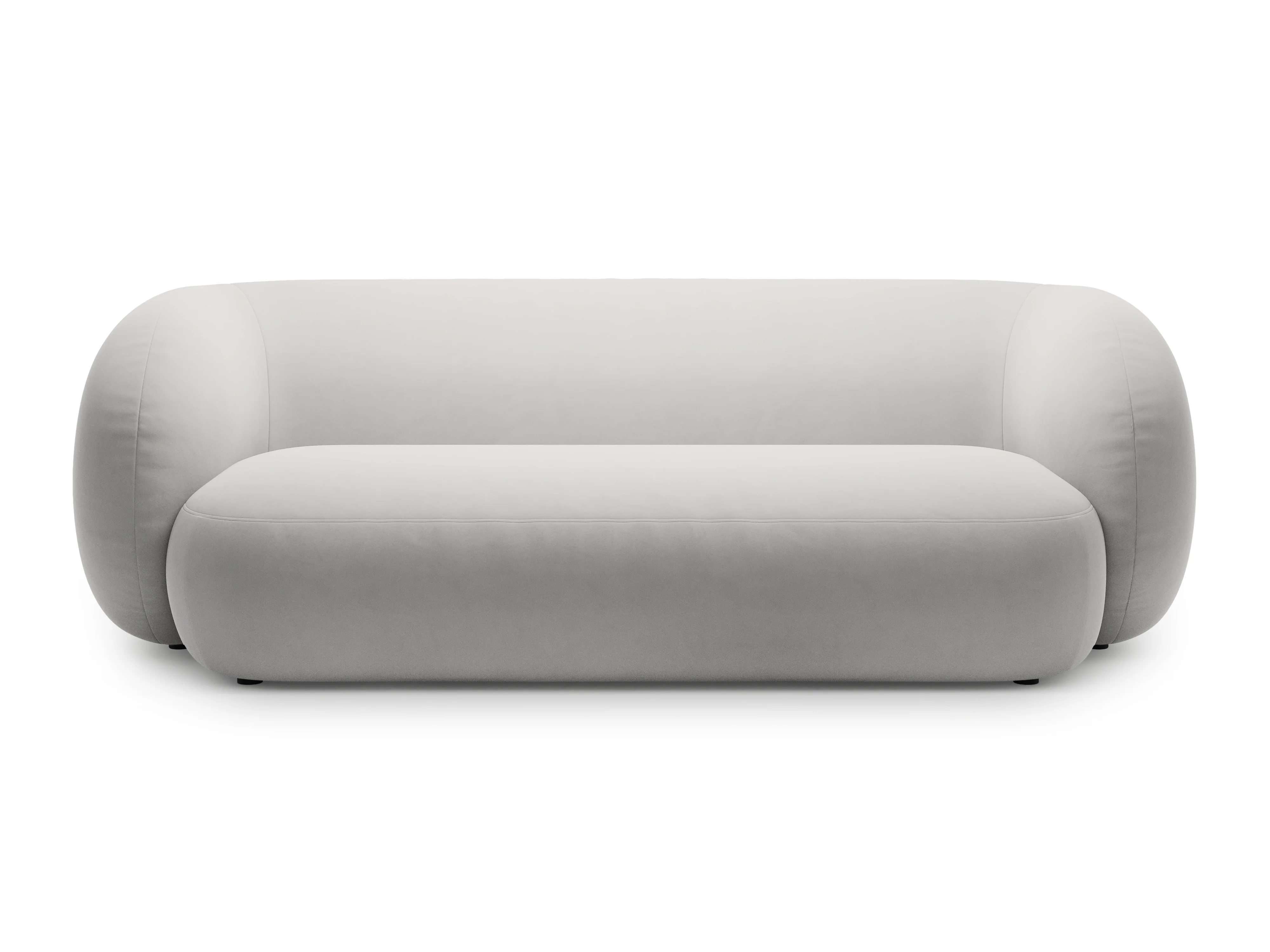 Sofa aksamitna 3-osobowa KATE jasnoszary - Image 2