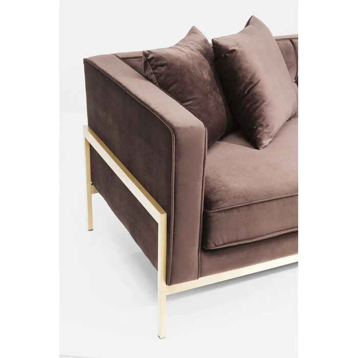 Sofa 3-osobowa LOFT czekoladowy brąz ze złotą podstawą - Image 5