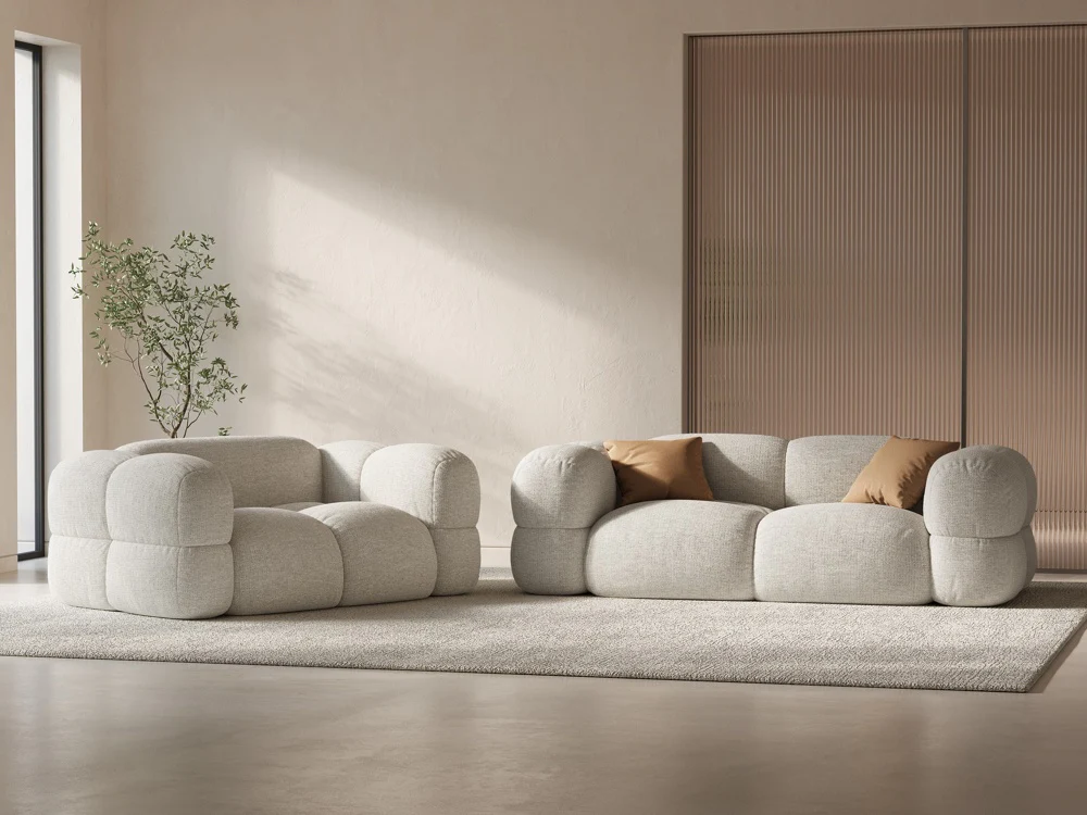 Sofa 3-osobowa LORETTO jasnobeżowy - Image 2
