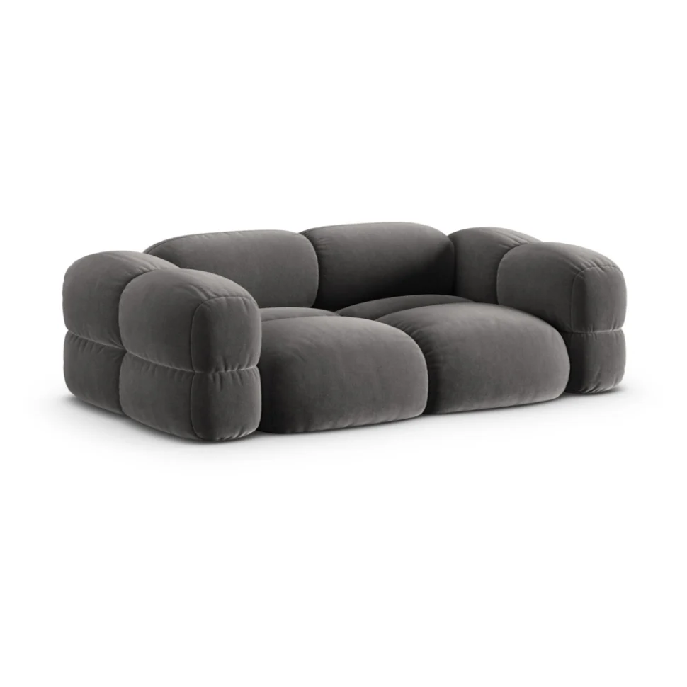 Sofa 3-osobowa aksamitna LORETTO szary