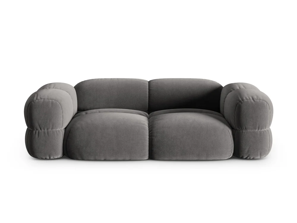 Sofa 3-osobowa aksamitna LORETTO szary - Image 3