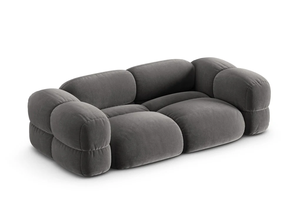 Sofa 3-osobowa aksamitna LORETTO szary - Image 4