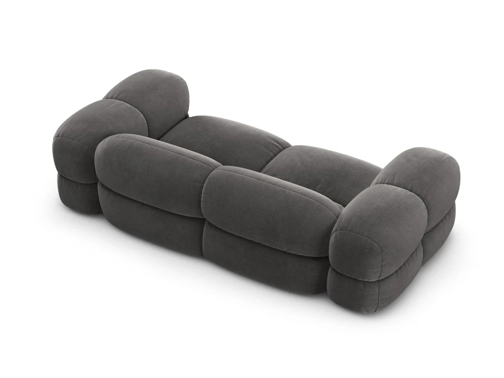 Sofa 3-osobowa aksamitna LORETTO szary - Image 5