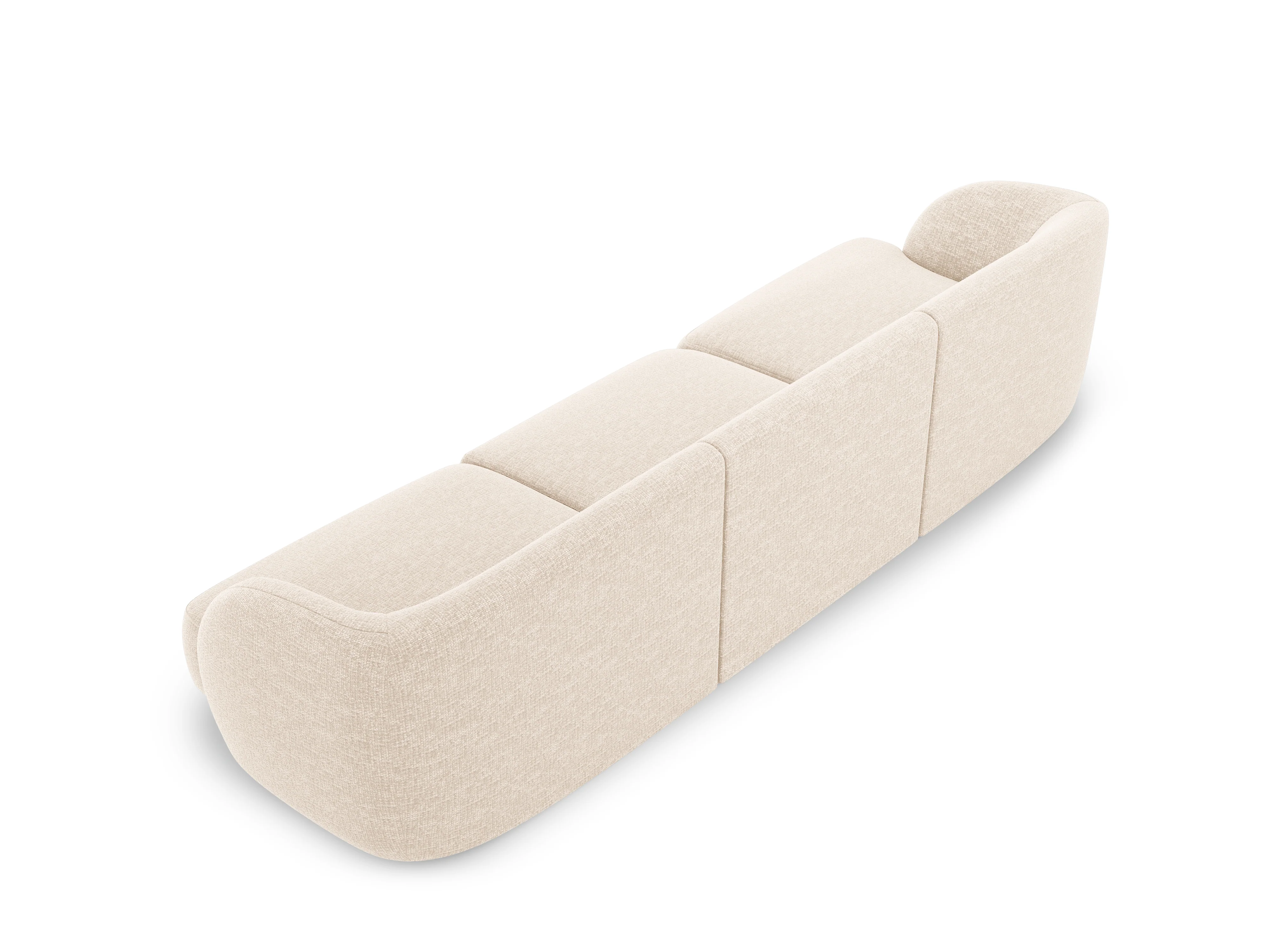 Sofa 3-osobowa MILEY jasnobeżowy szenil jedwabisty - Image 3