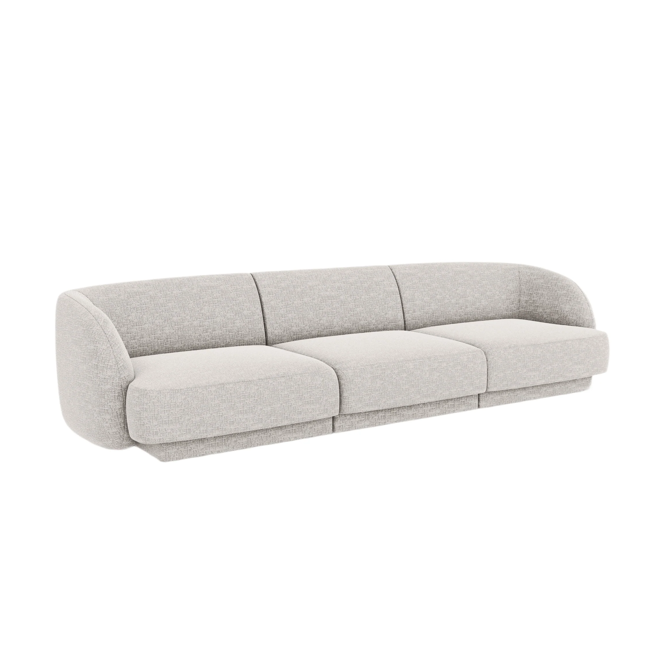 Sofa 3-osobowa MILEY jasnoszary szenil jedwabisty