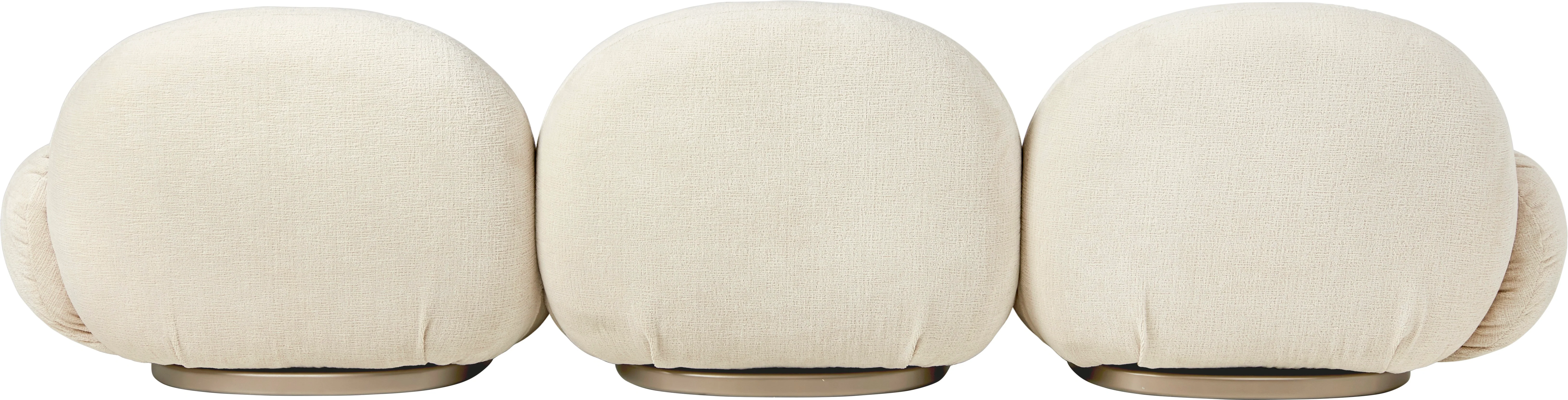 Sofa 3-osobowa PACHA tapicerowana ze złotą podstawą - Image 3