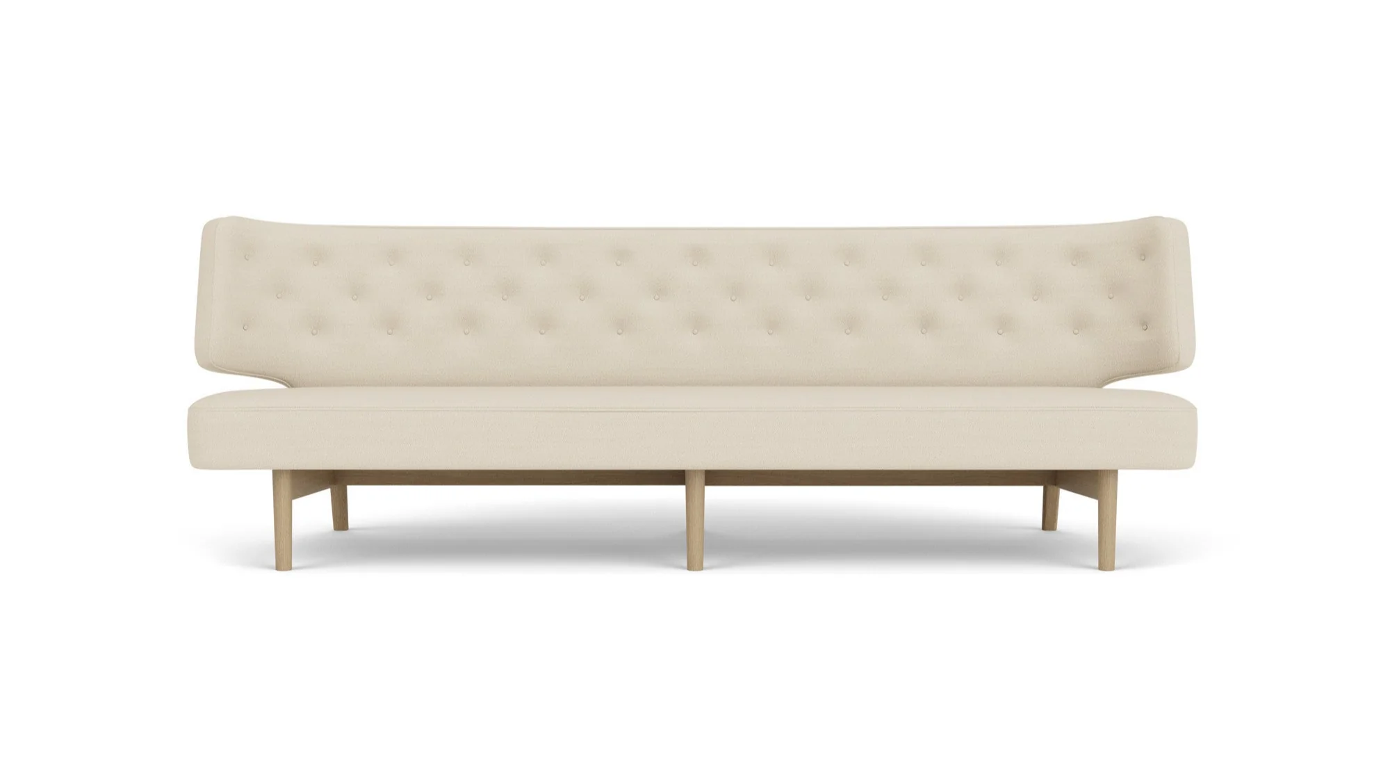 Sofa 3-osobowa RADIOHUS beżowy z dębową podstawą - Image 3