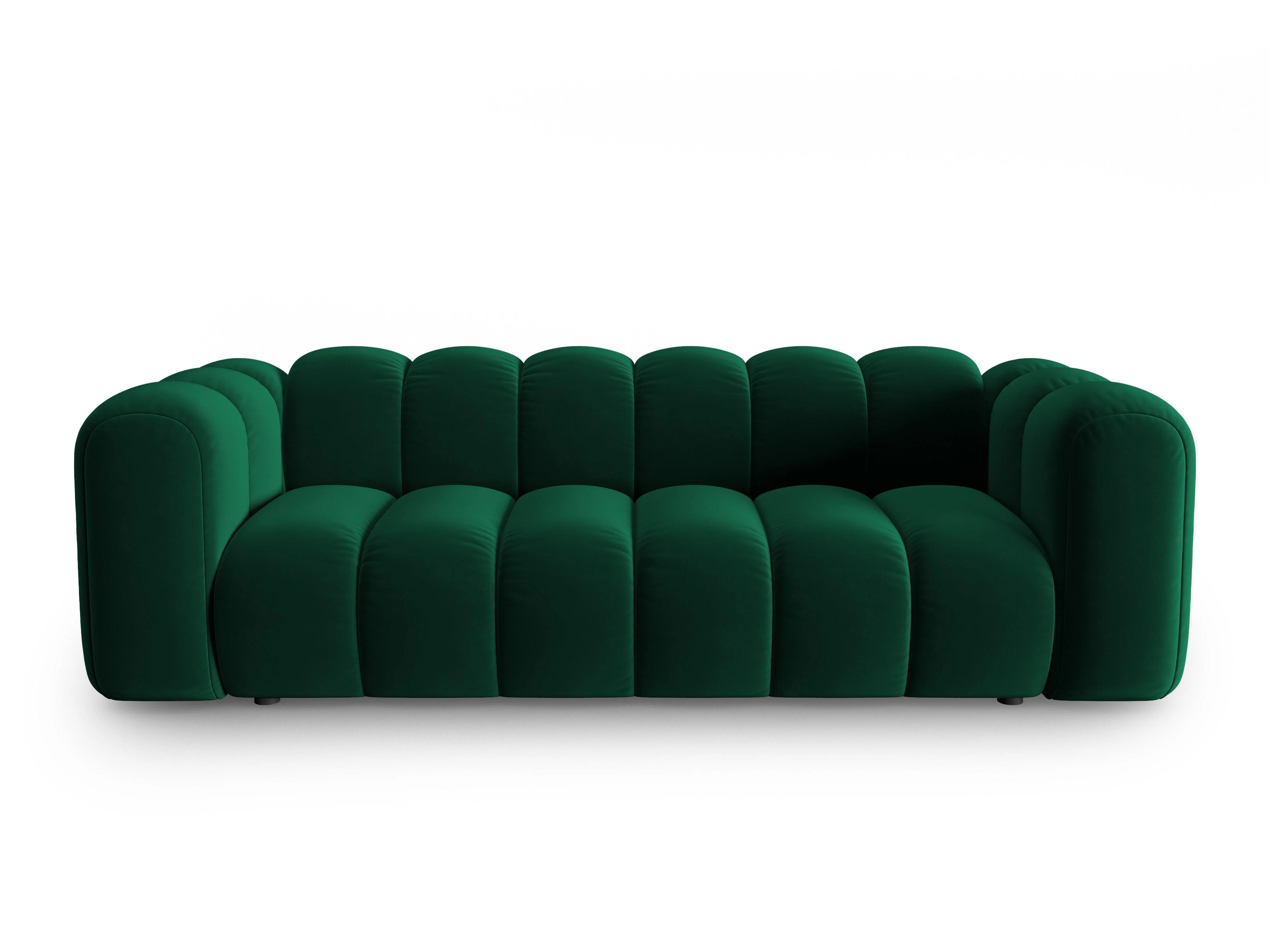 Sofa aksamitna 3-osobowa LUPINE butelkowy zielony - Image 3