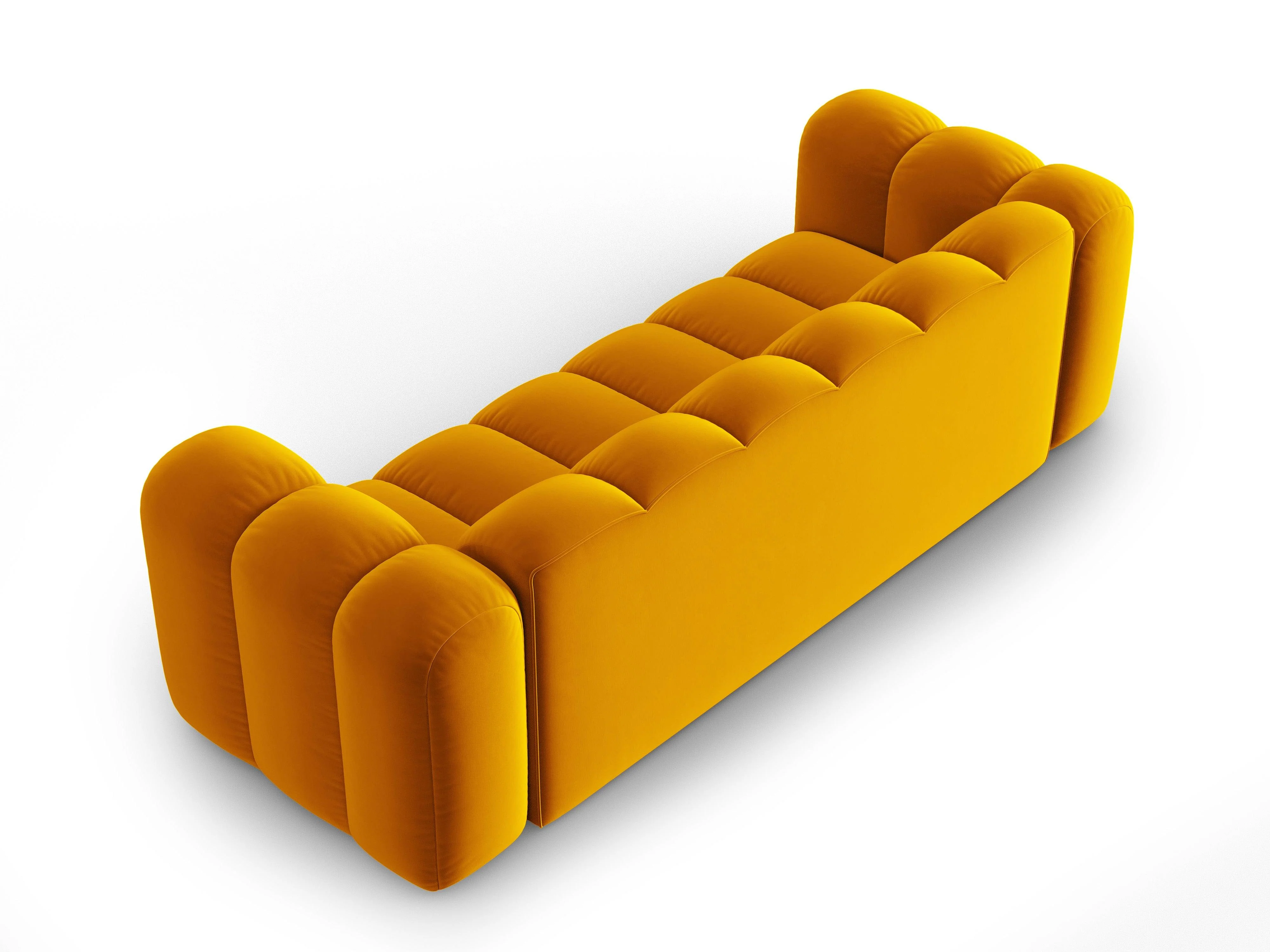 Sofa aksamitna 3-osobowa LUPINE musztardowy - Image 4
