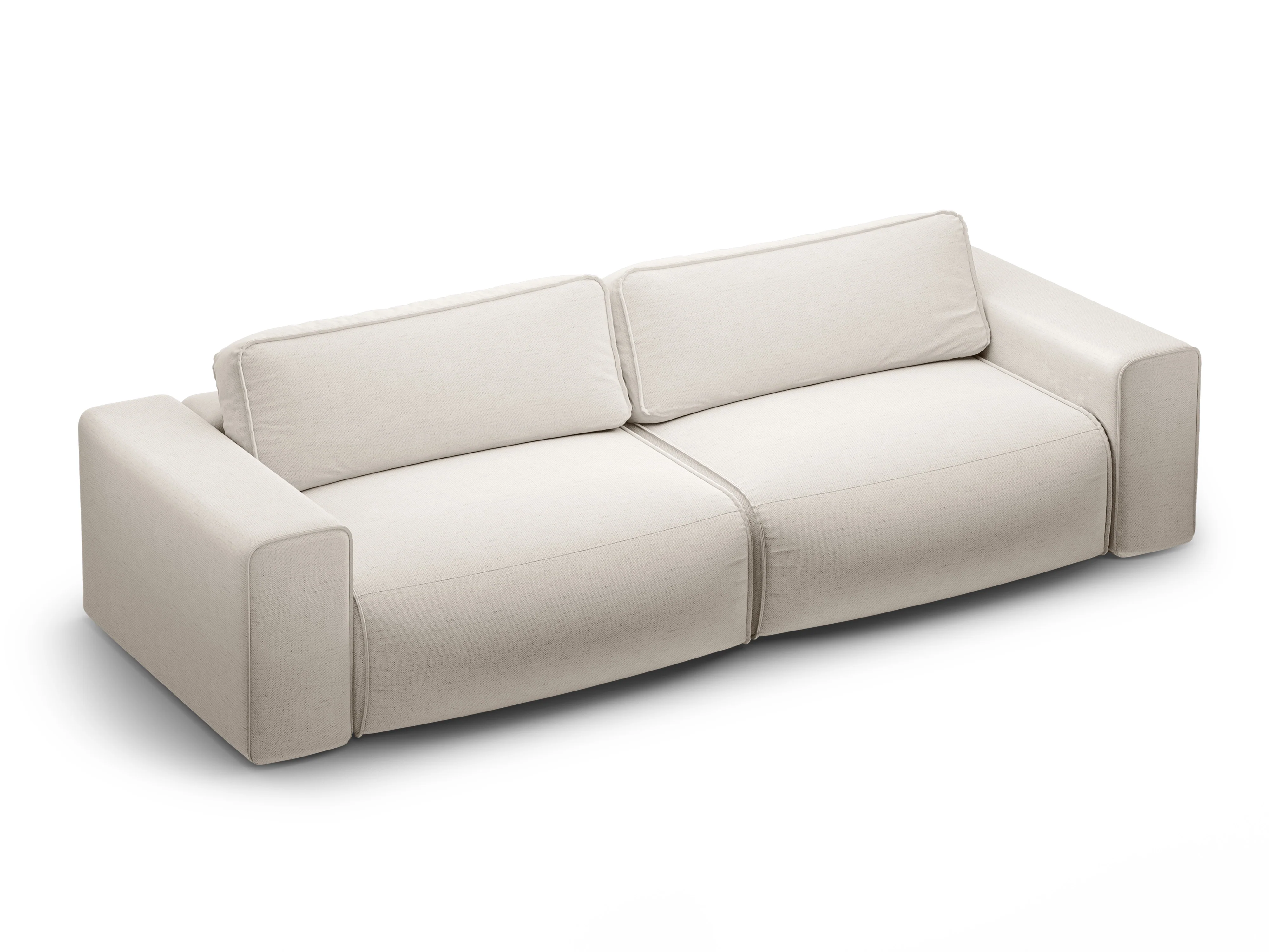 Sofa 3-osobowa z funkcją spania VICTOR jasnobeżowy szenil - Image 2
