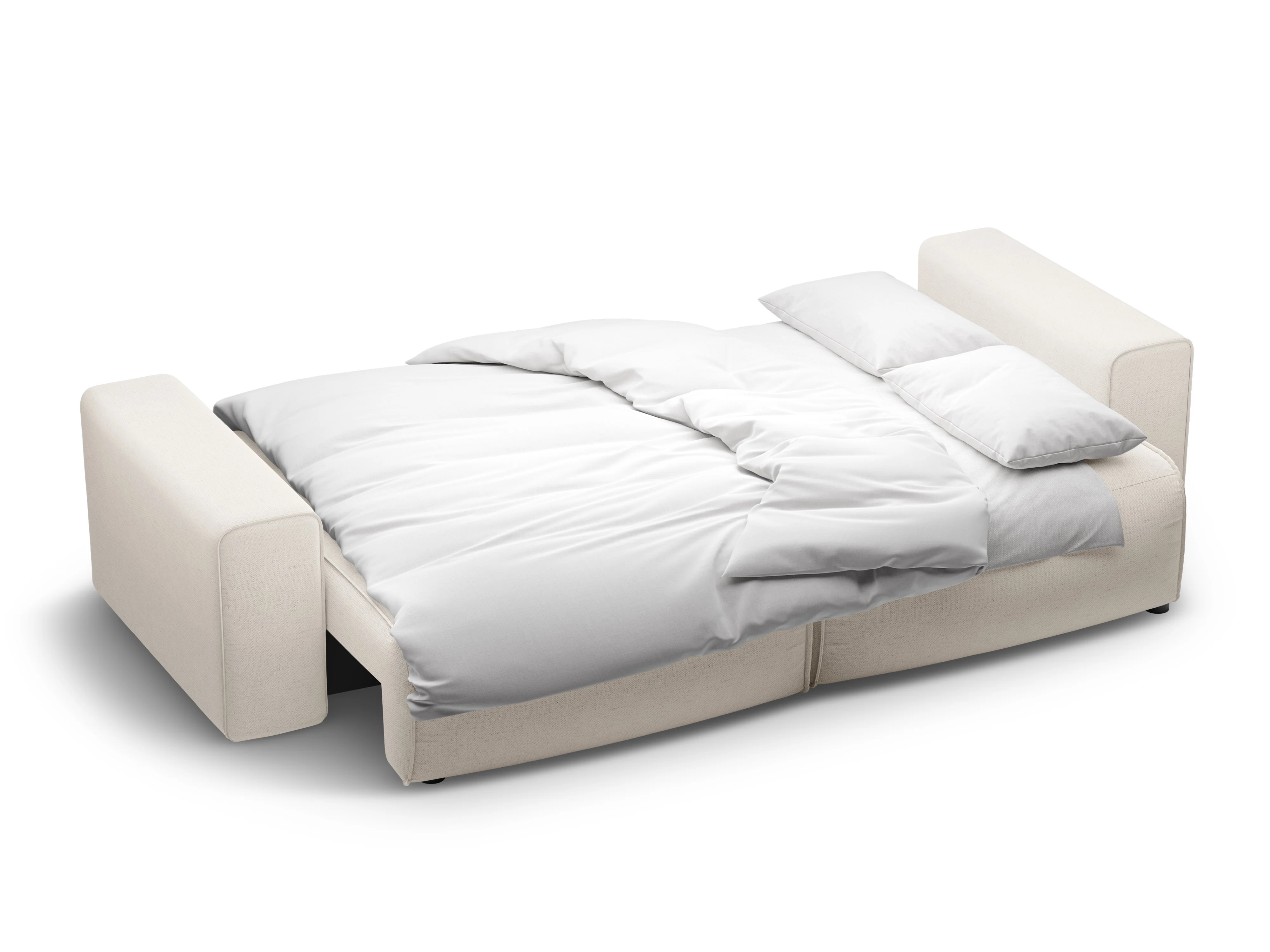 Sofa 3-osobowa z funkcją spania VICTOR jasnobeżowy szenil - Image 4