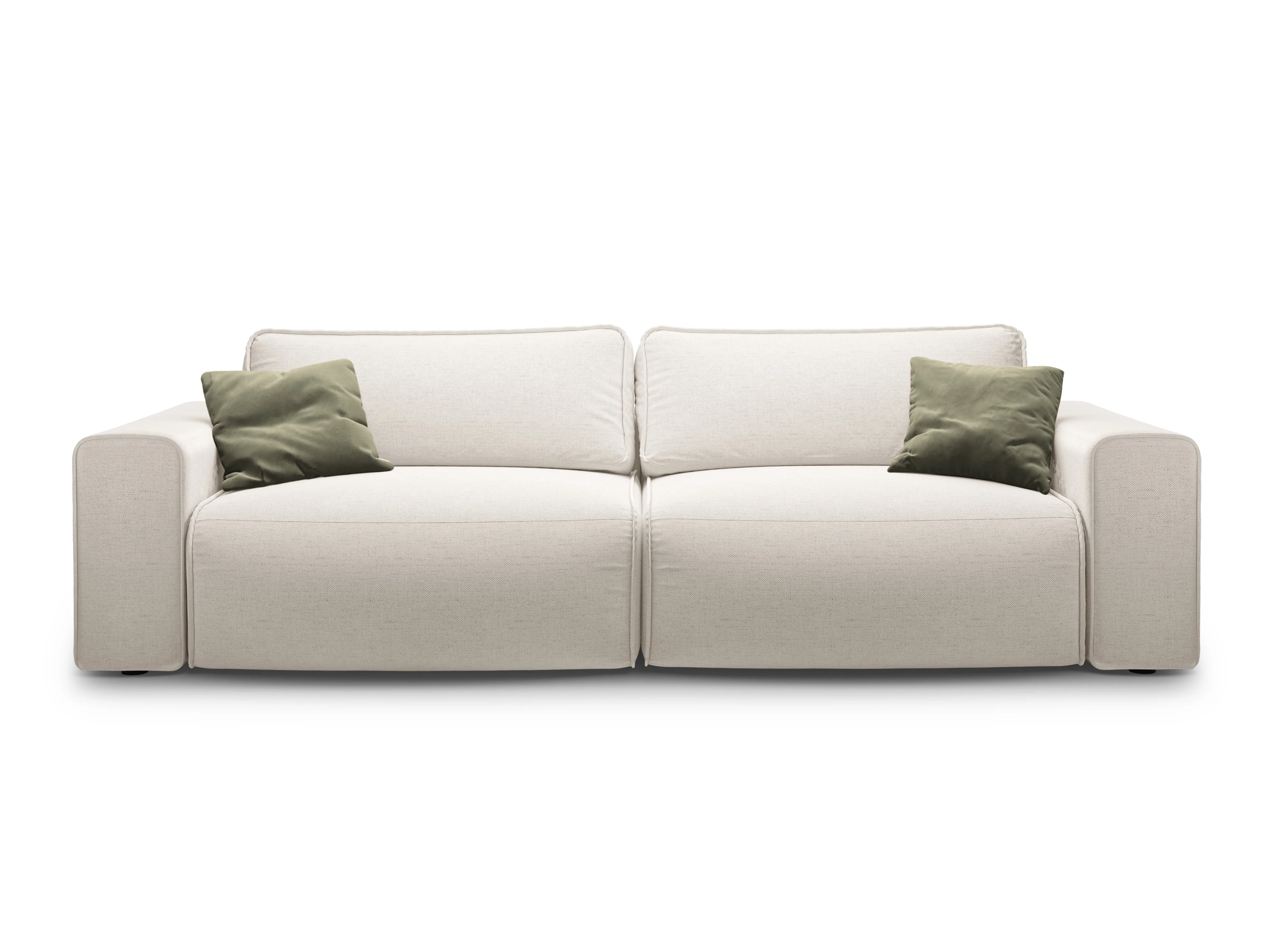 Sofa 3-osobowa z funkcją spania VICTOR jasnobeżowy szenil - Image 5