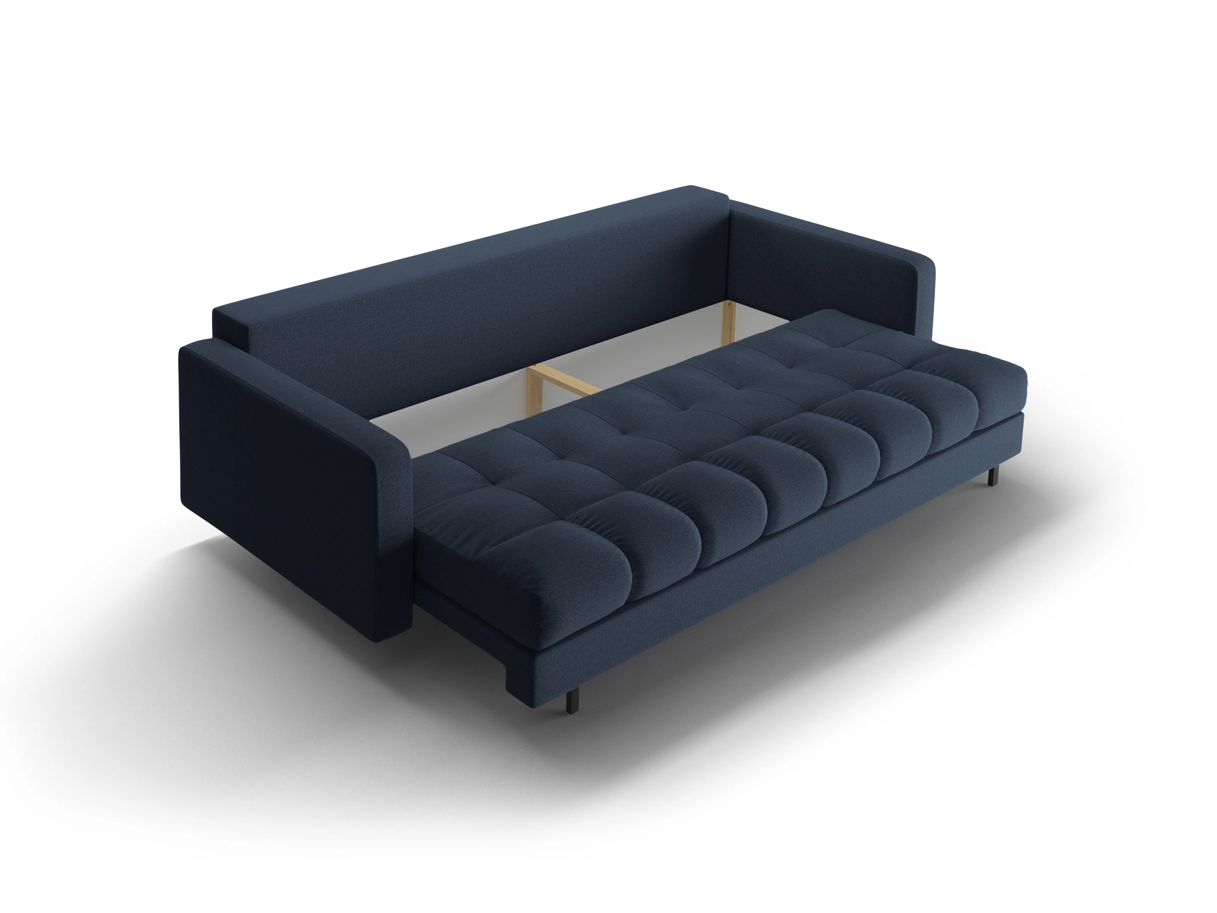 Sofa 3-osobowa z funkcją spania BALI ciemnoniebieski z czarną podstawą - Image 5