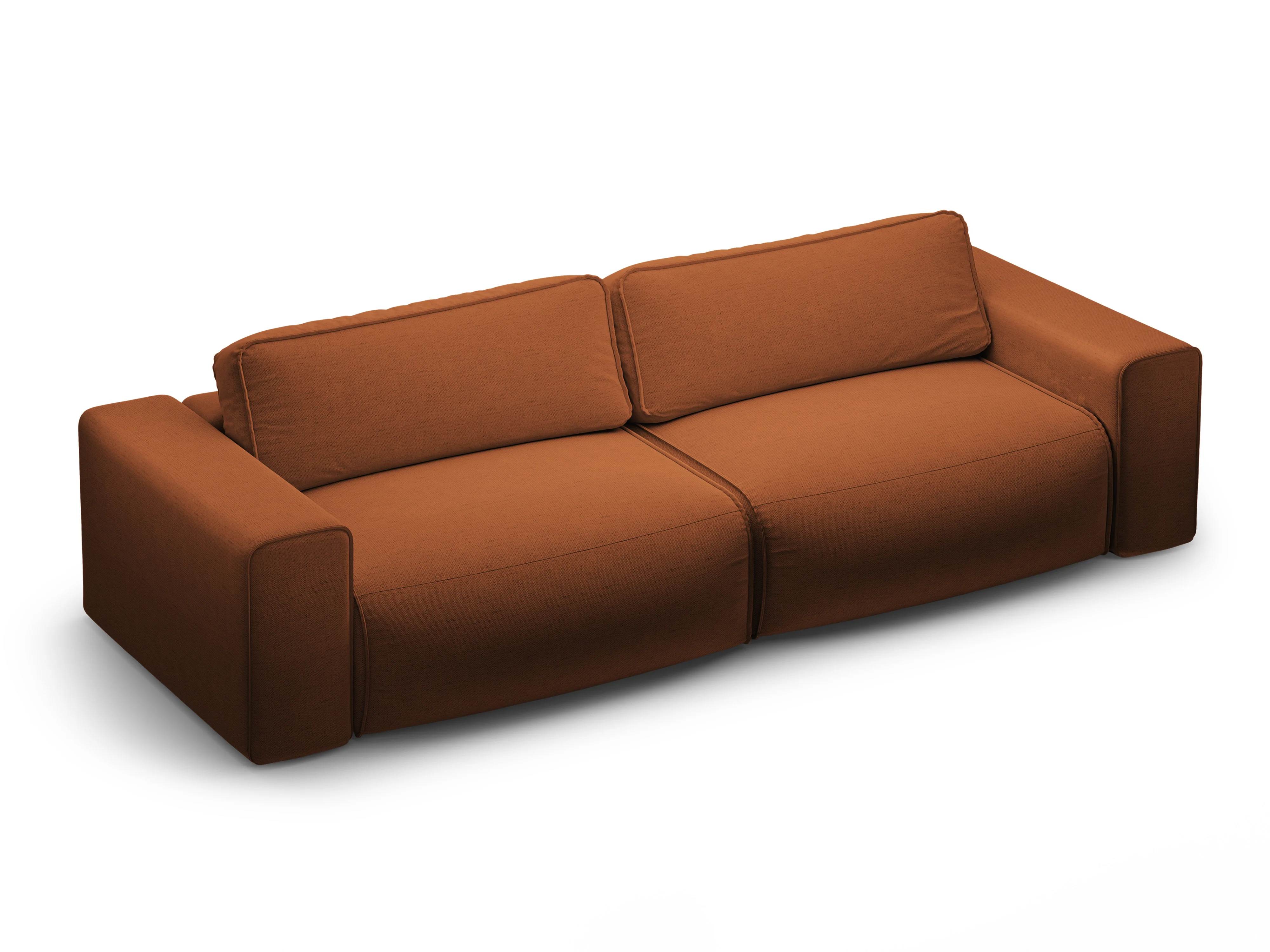 Sofa 3-osobowa z funkcją spania VICTOR ceglany szenil - Image 2