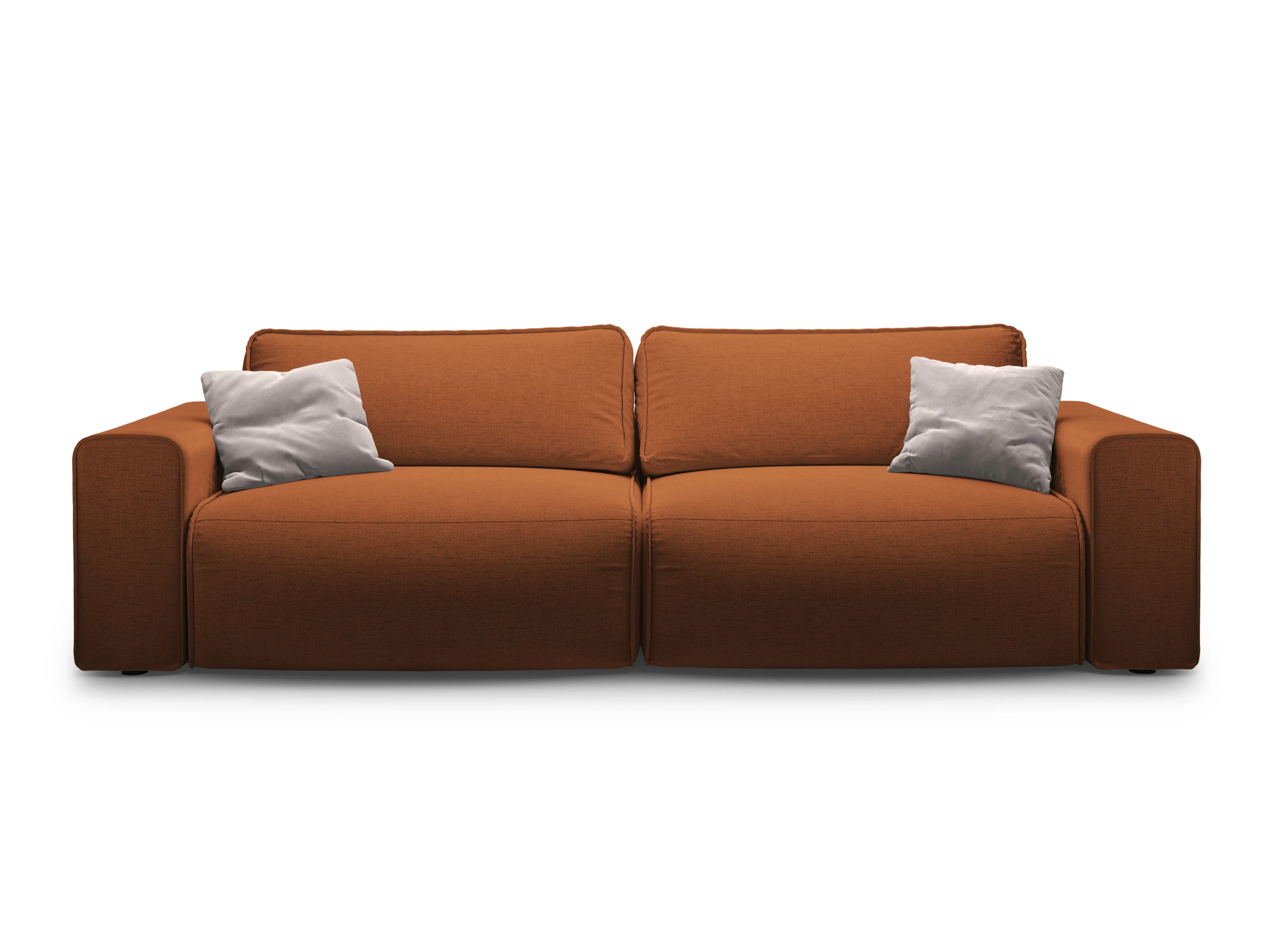 Sofa 3-osobowa z funkcją spania VICTOR ceglany szenil - Image 5