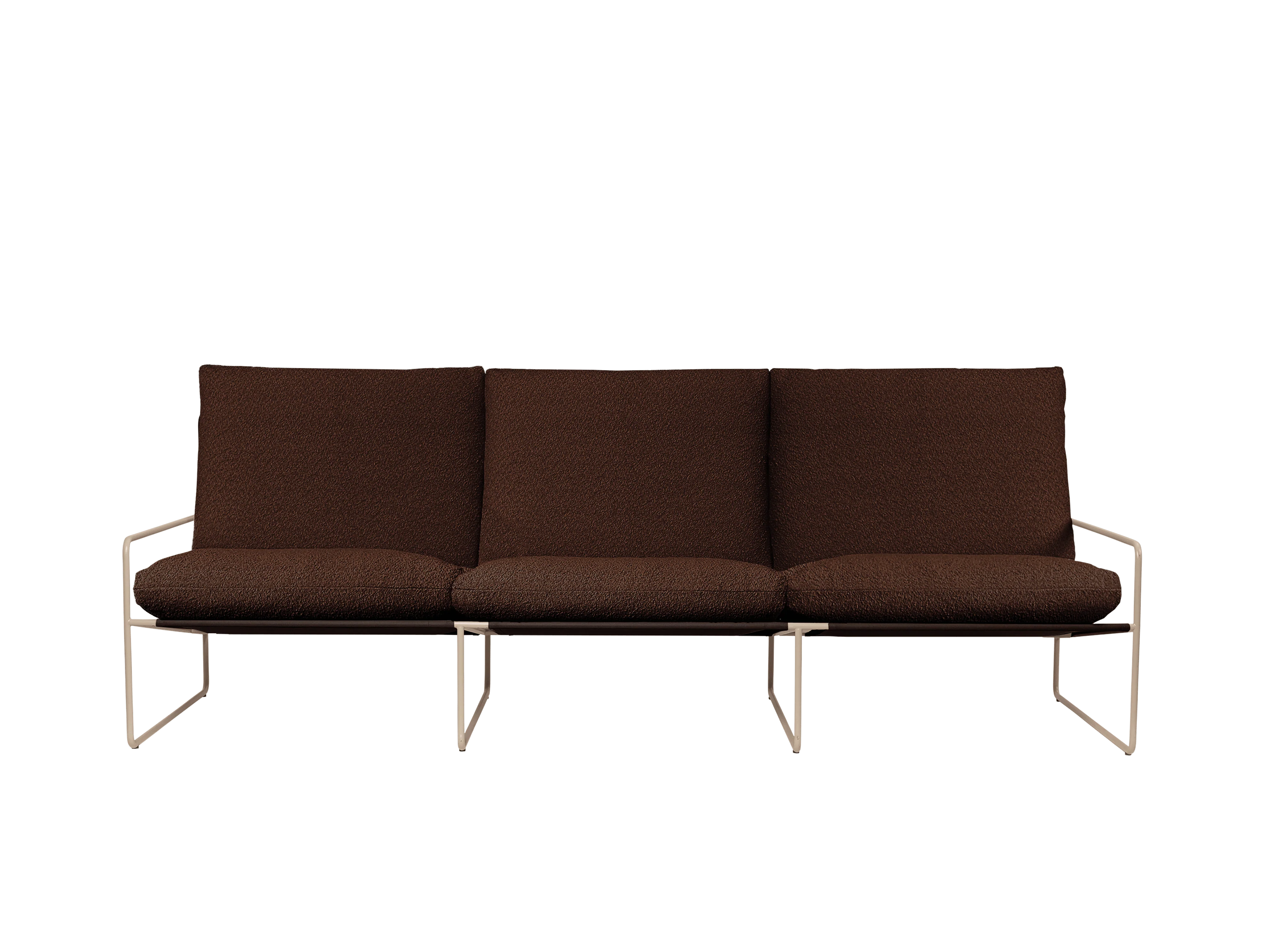 Sofa 3-osobowa zewnętrzna DESERT brązowy boucle z beżową podstawą - Image 3