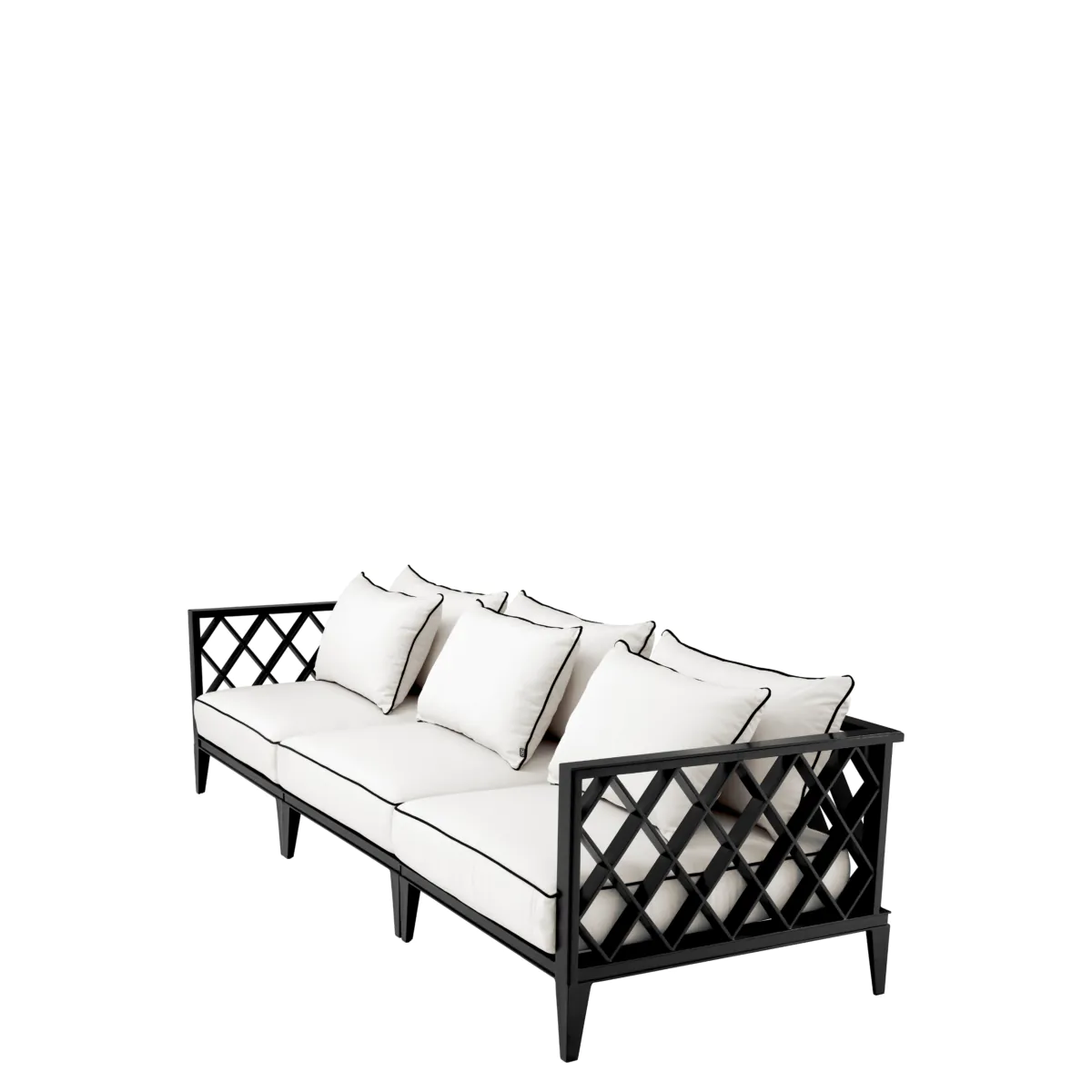 Sofa 3-osobowa zewnętrzna OCEAN CLUB czarny z kremowym - Image 4