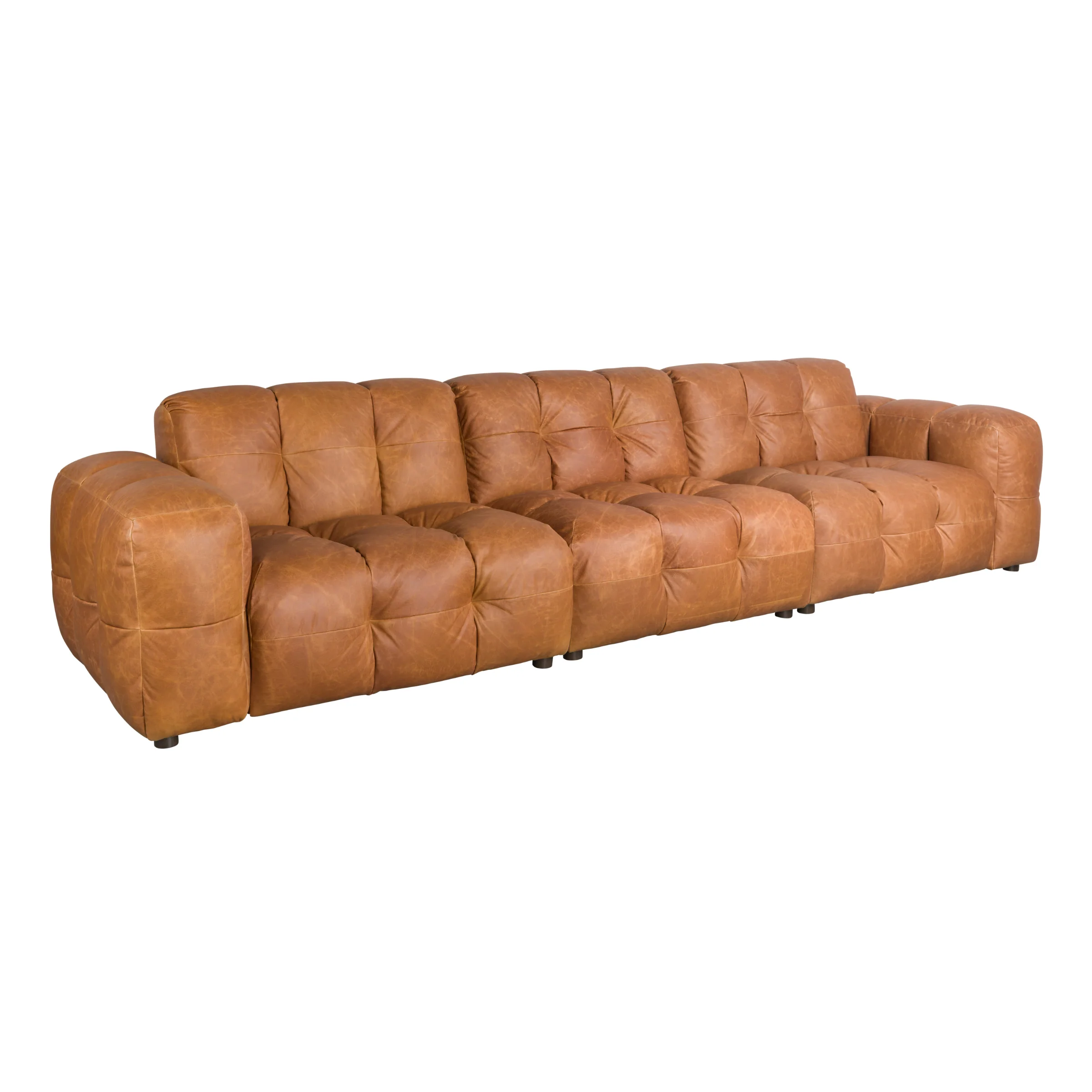 Sofa 4,5-osobowa HACKMAN koniakowa skóra