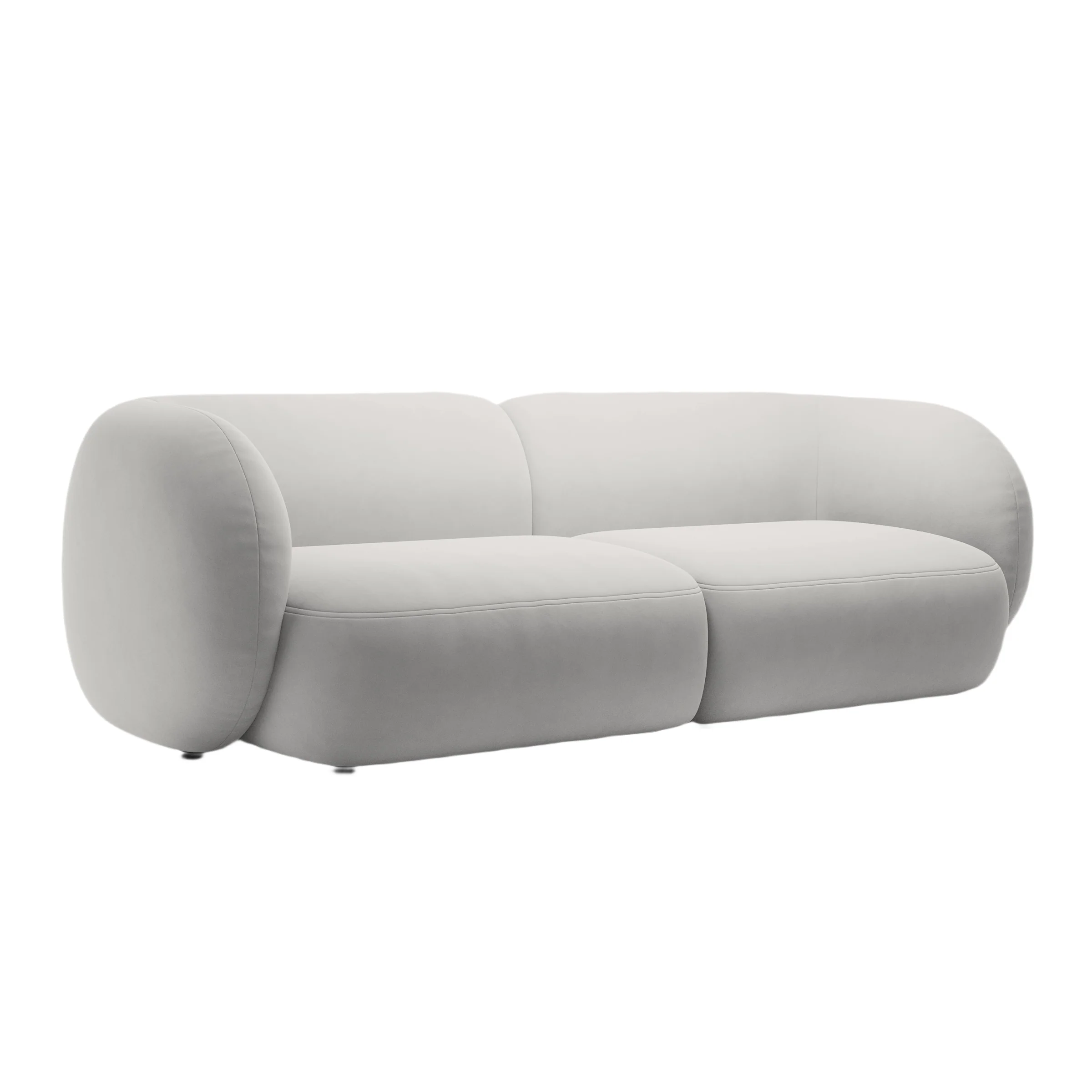 Sofa 4-osobowa aksamitna KATE jasnoszary - Image 2