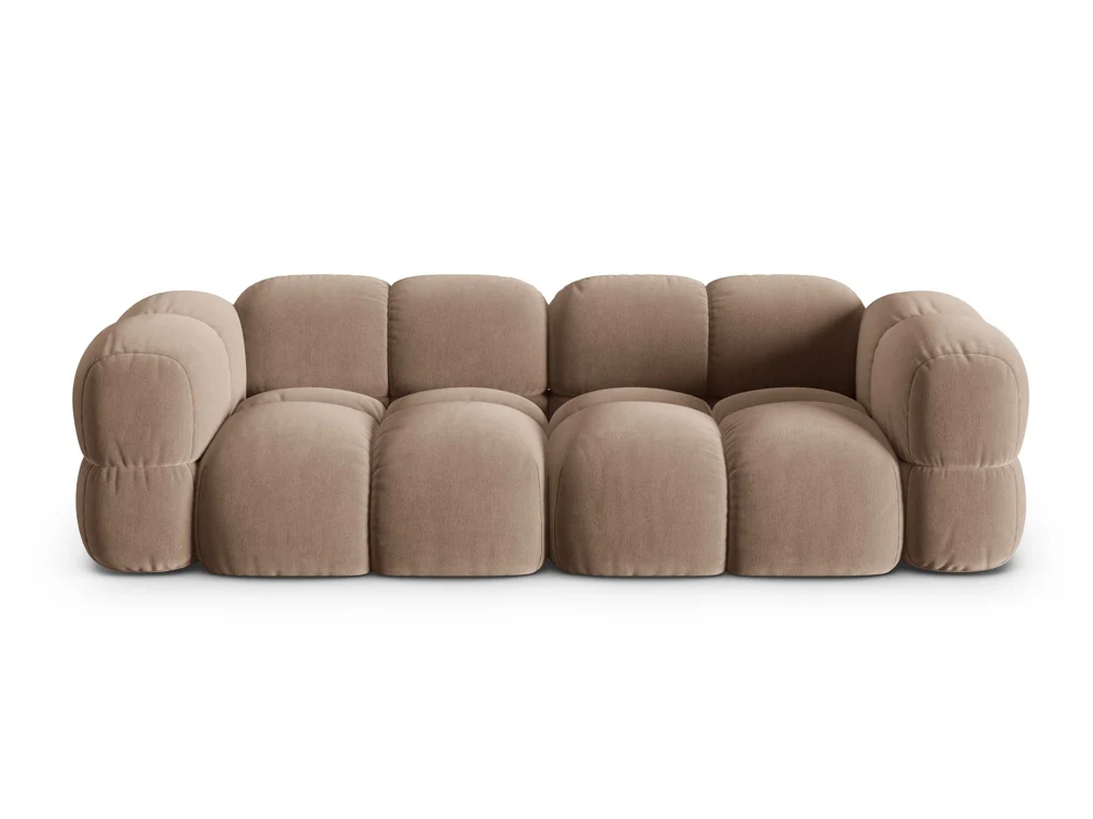 Sofa 4-osobowa aksamitna LORETTO ciemnobeżowy - Image 3
