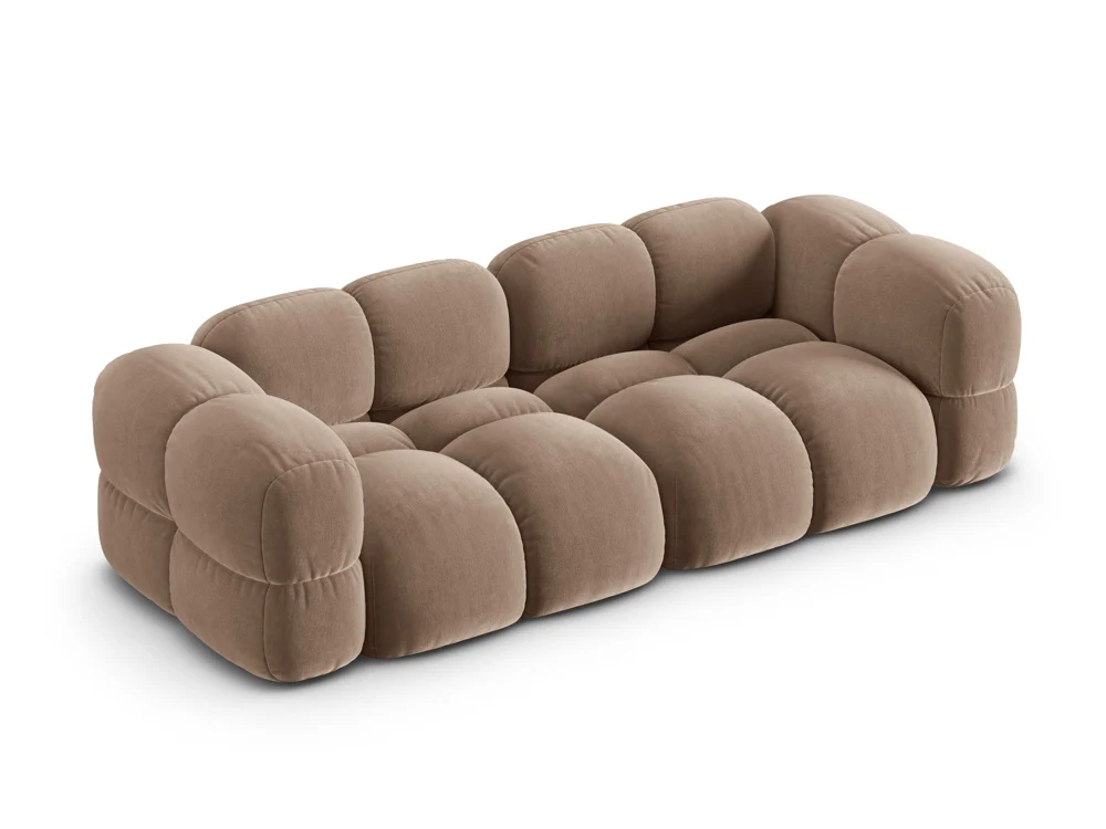 Sofa 4-osobowa aksamitna LORETTO ciemnobeżowy - Image 4