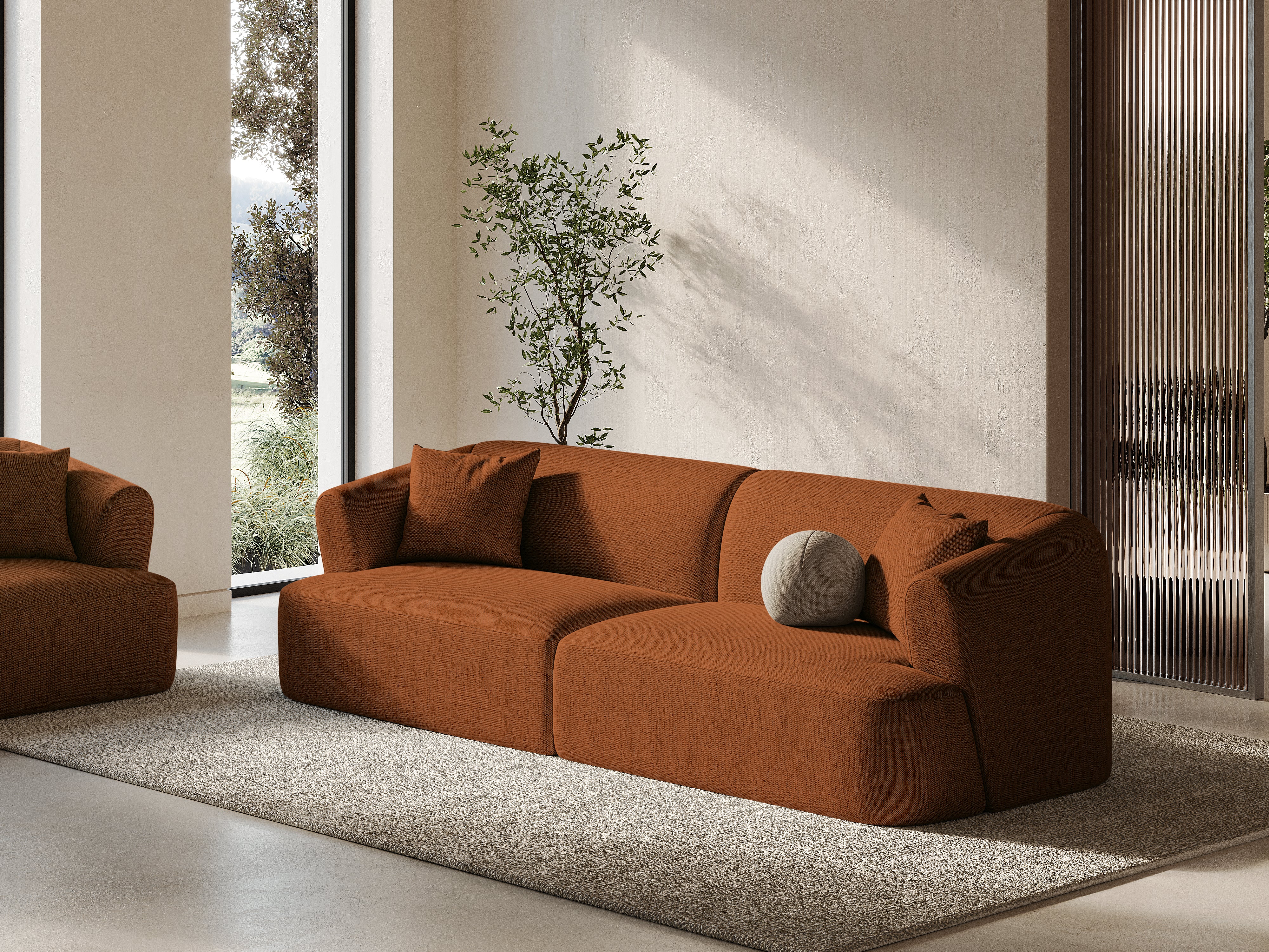 Sofa 4-osobowa CAMPI ceglany szenil - Image 2