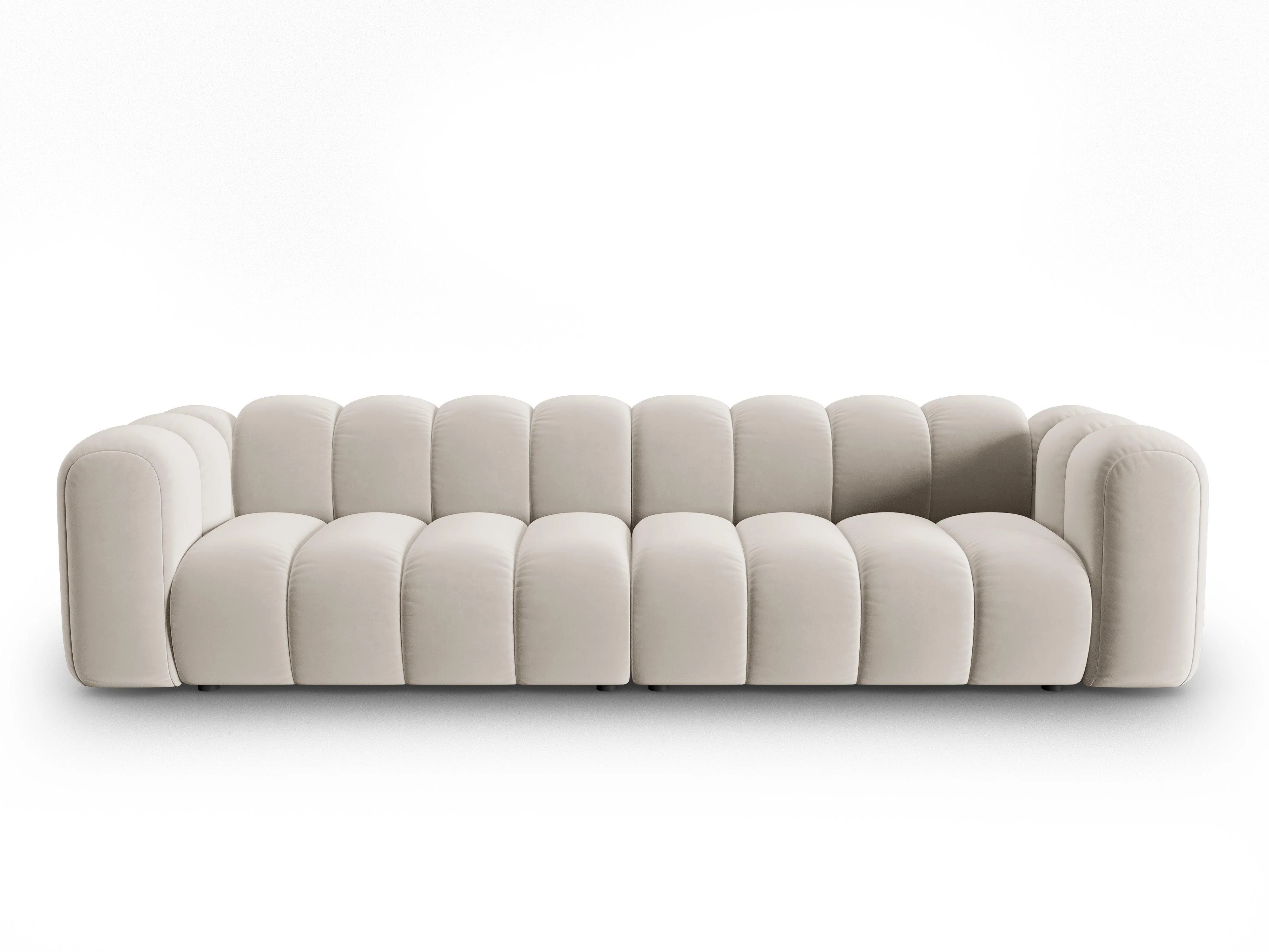 Sofa aksamitna 4-osobowa LUPINE beżowy - Image 3