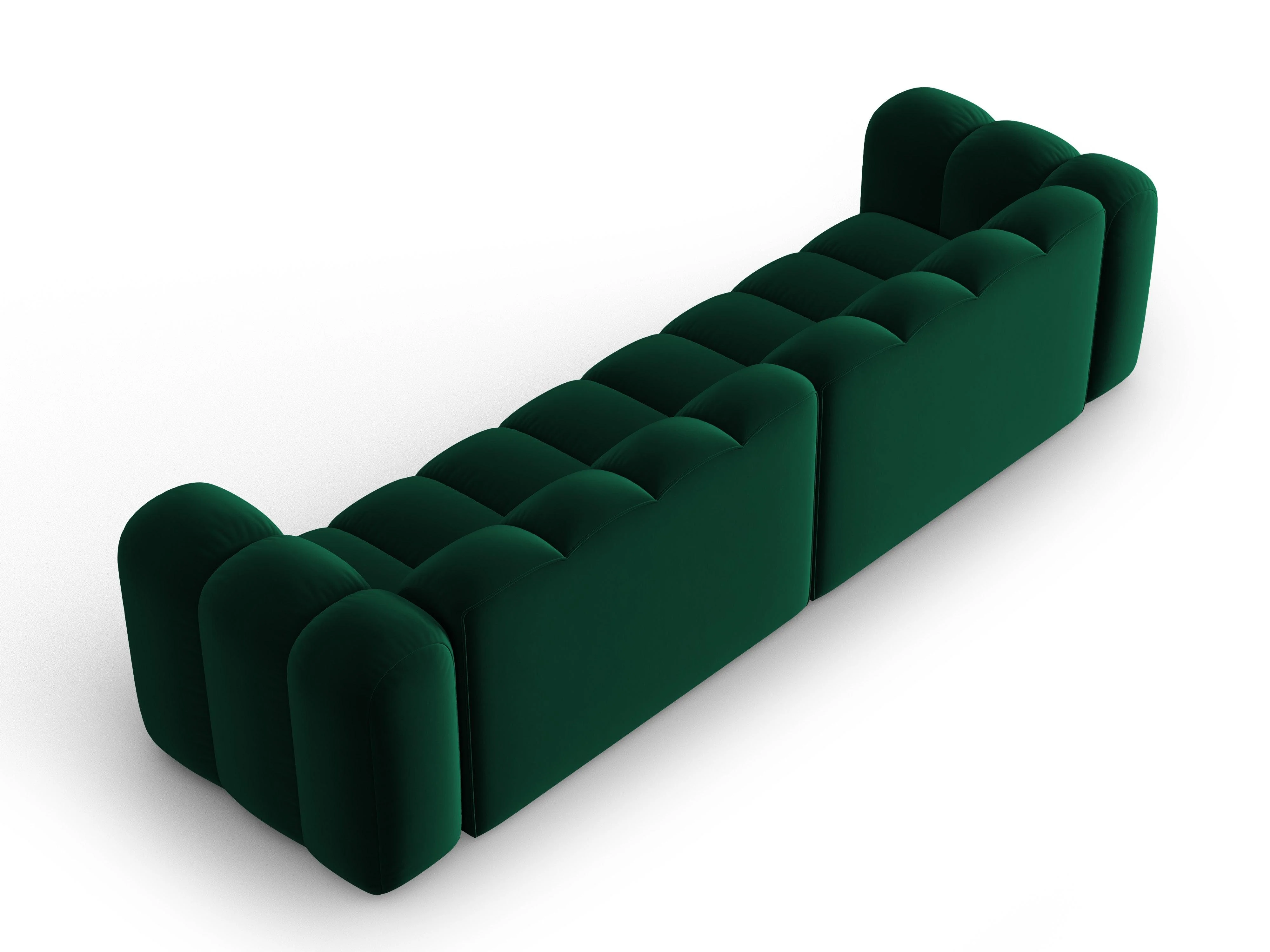 Sofa aksamitna 4-osobowa LUPINE butelkowy zielony - Image 4
