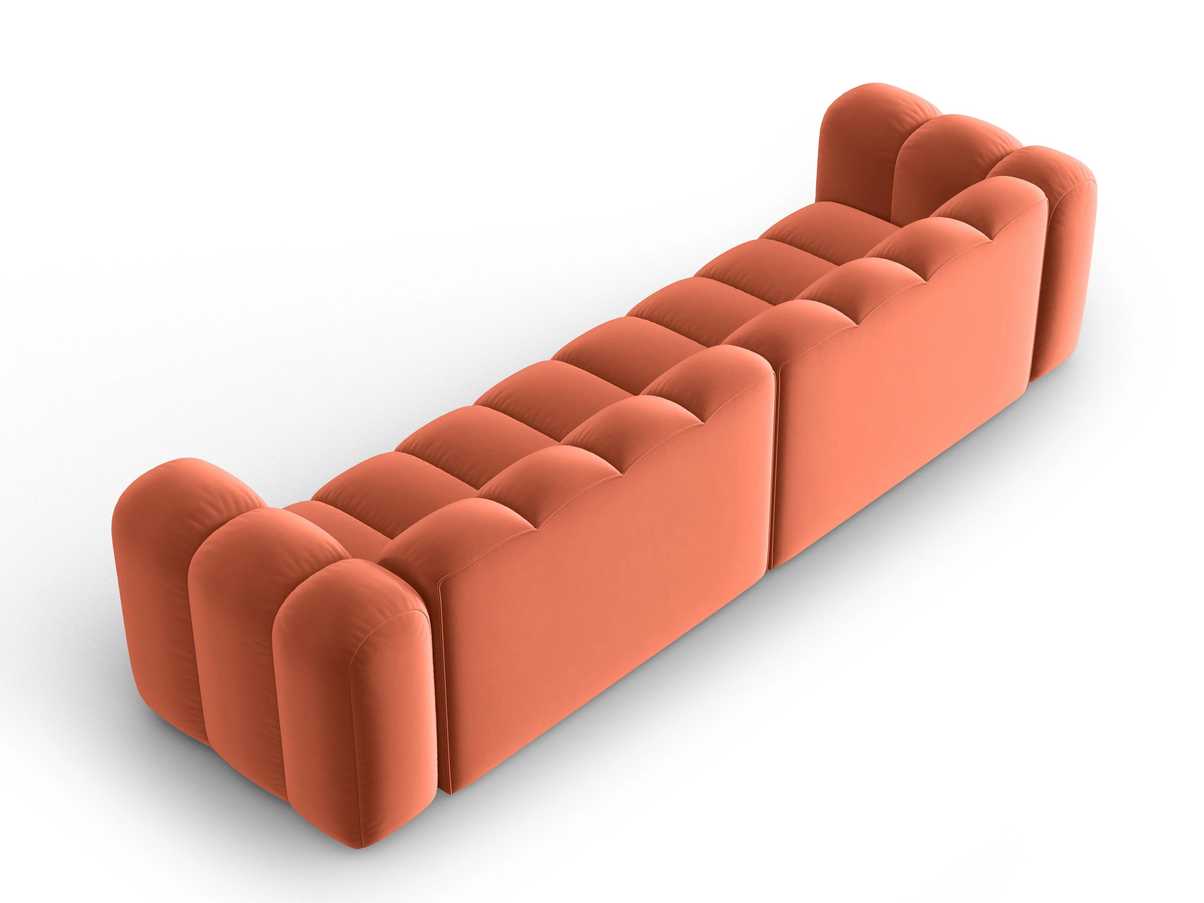 Sofa aksamitna 4-osobowa LUPINE koralowy - Image 4