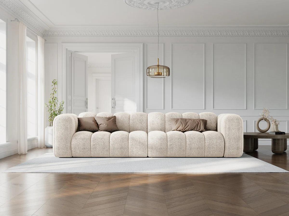 Sofa aksamitna 4-osobowa LUPINE szary - Image 2