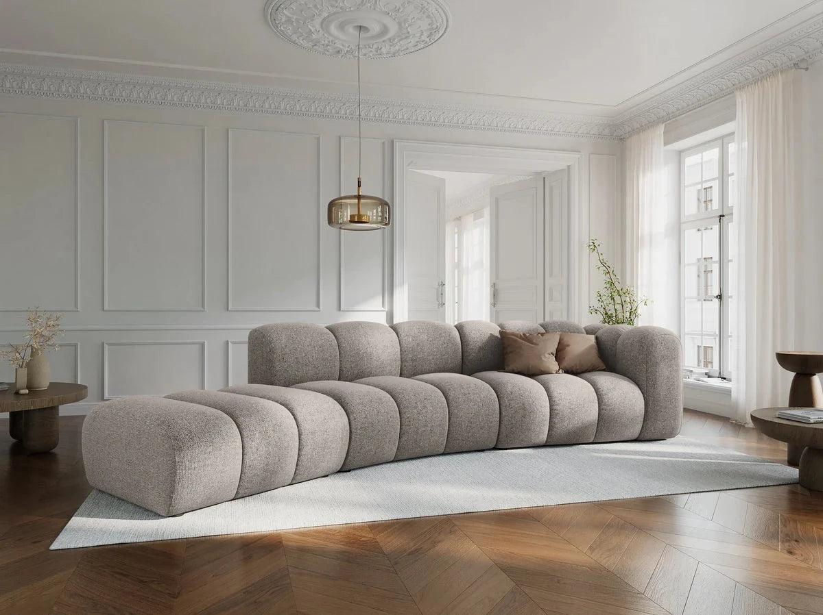 Sofa aksamitna 5-osobowa lewostronna LUPINE czarny - Image 5