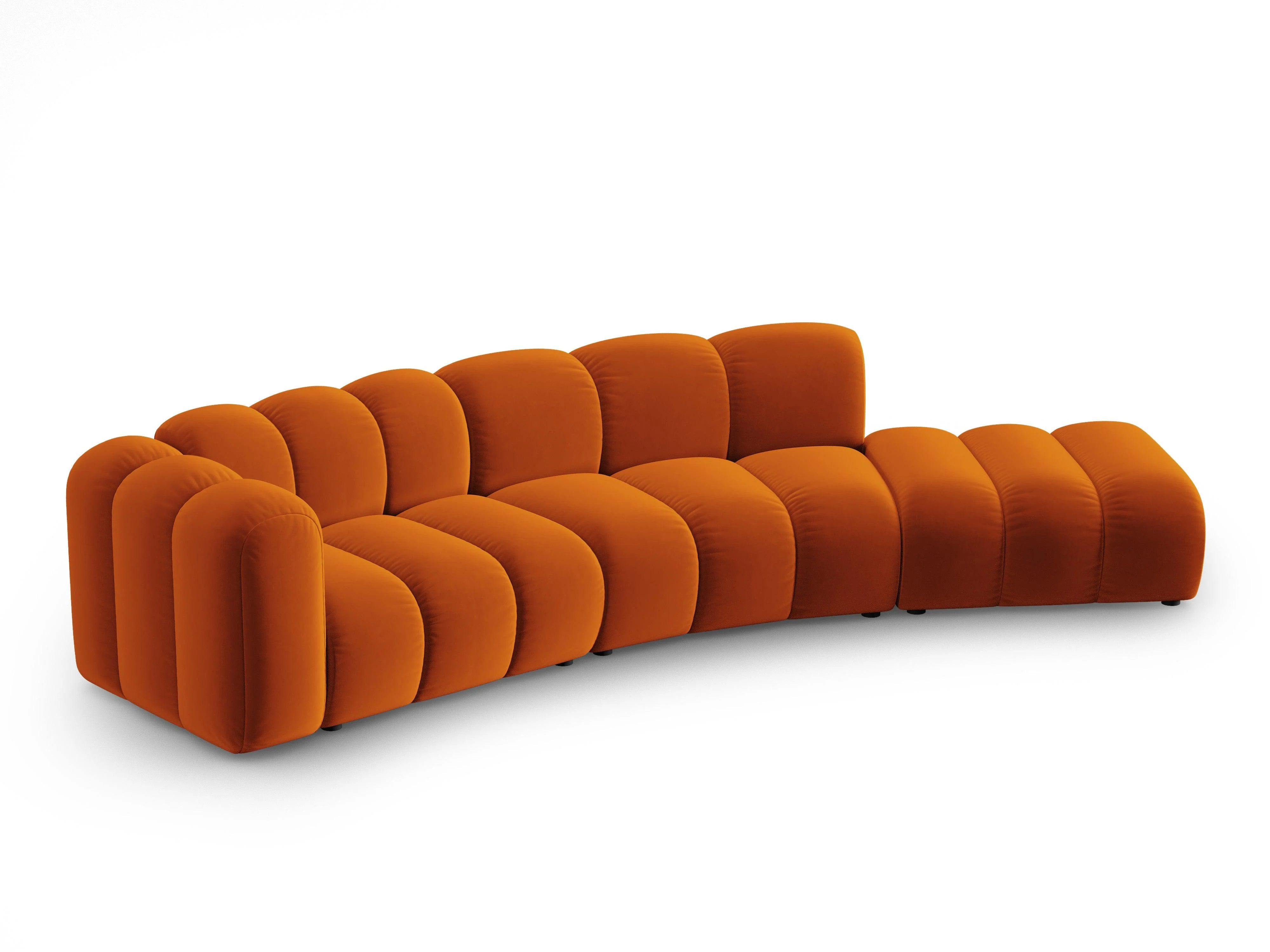 Sofa aksamitna 5-osobowa prawostronna LUPINE ceglany