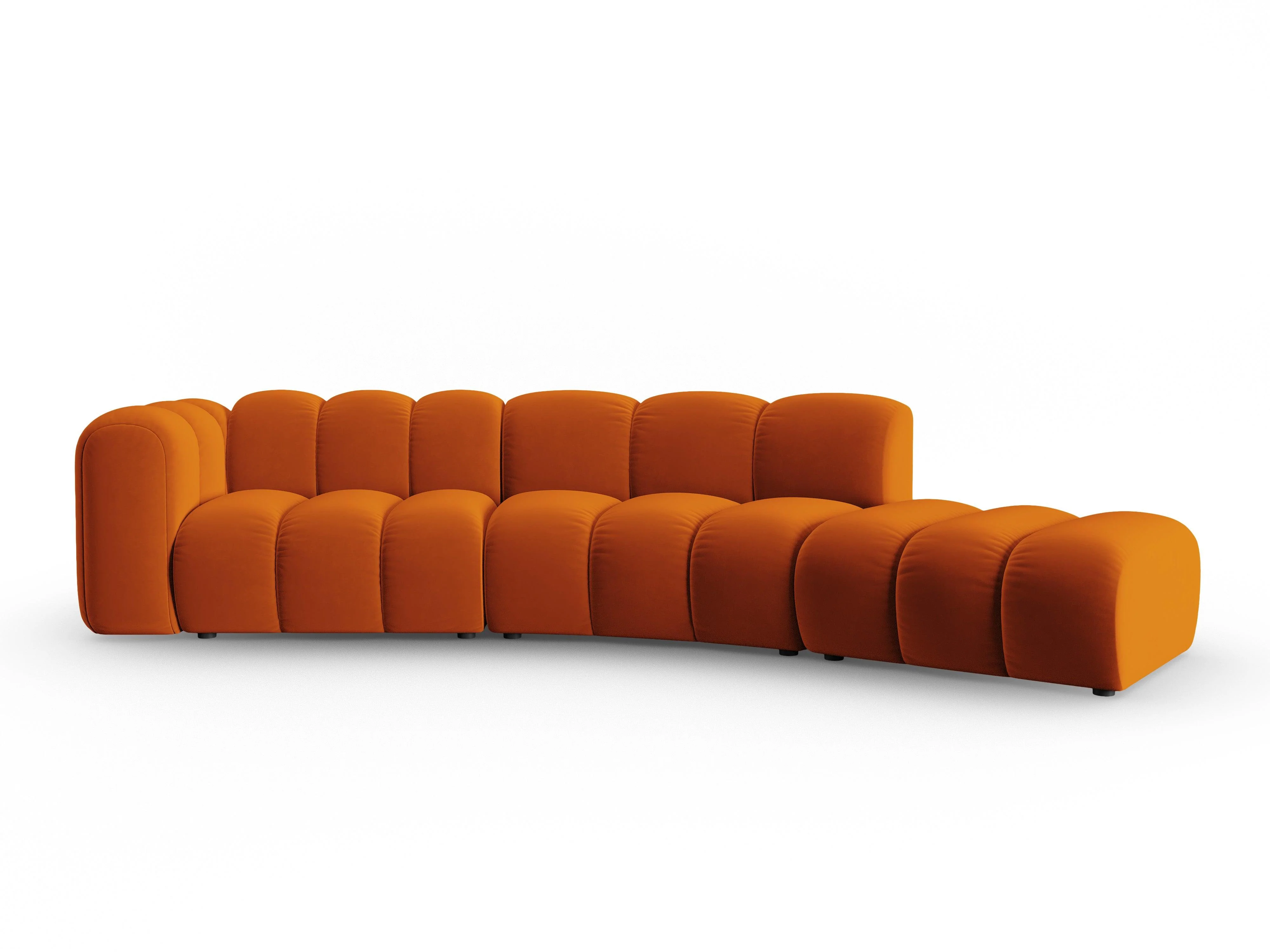 Sofa aksamitna 5-osobowa prawostronna LUPINE ceglany - Image 2