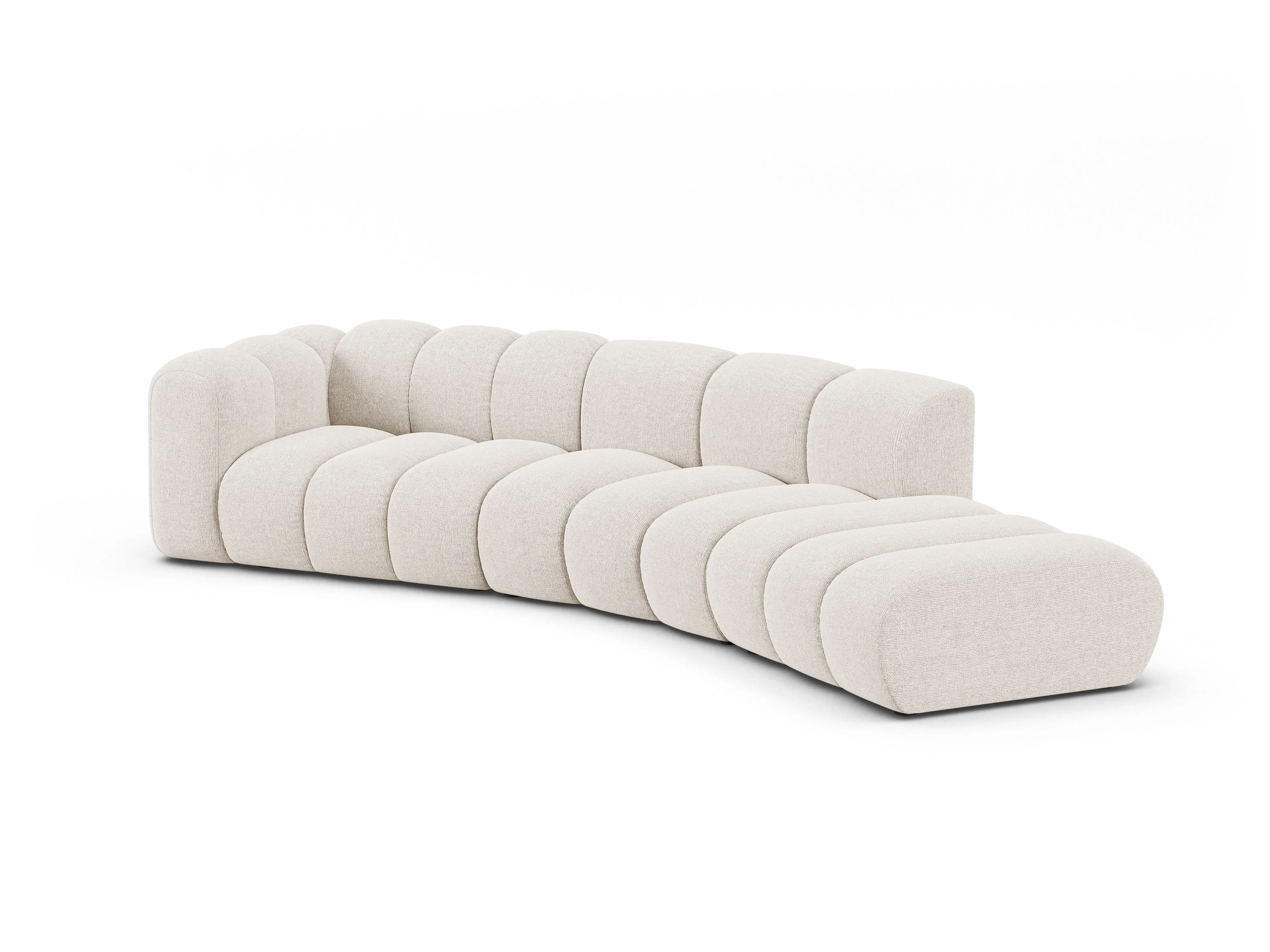 Sofa 5-osobowa prawostronna LUPINE jasny beżowy szenil