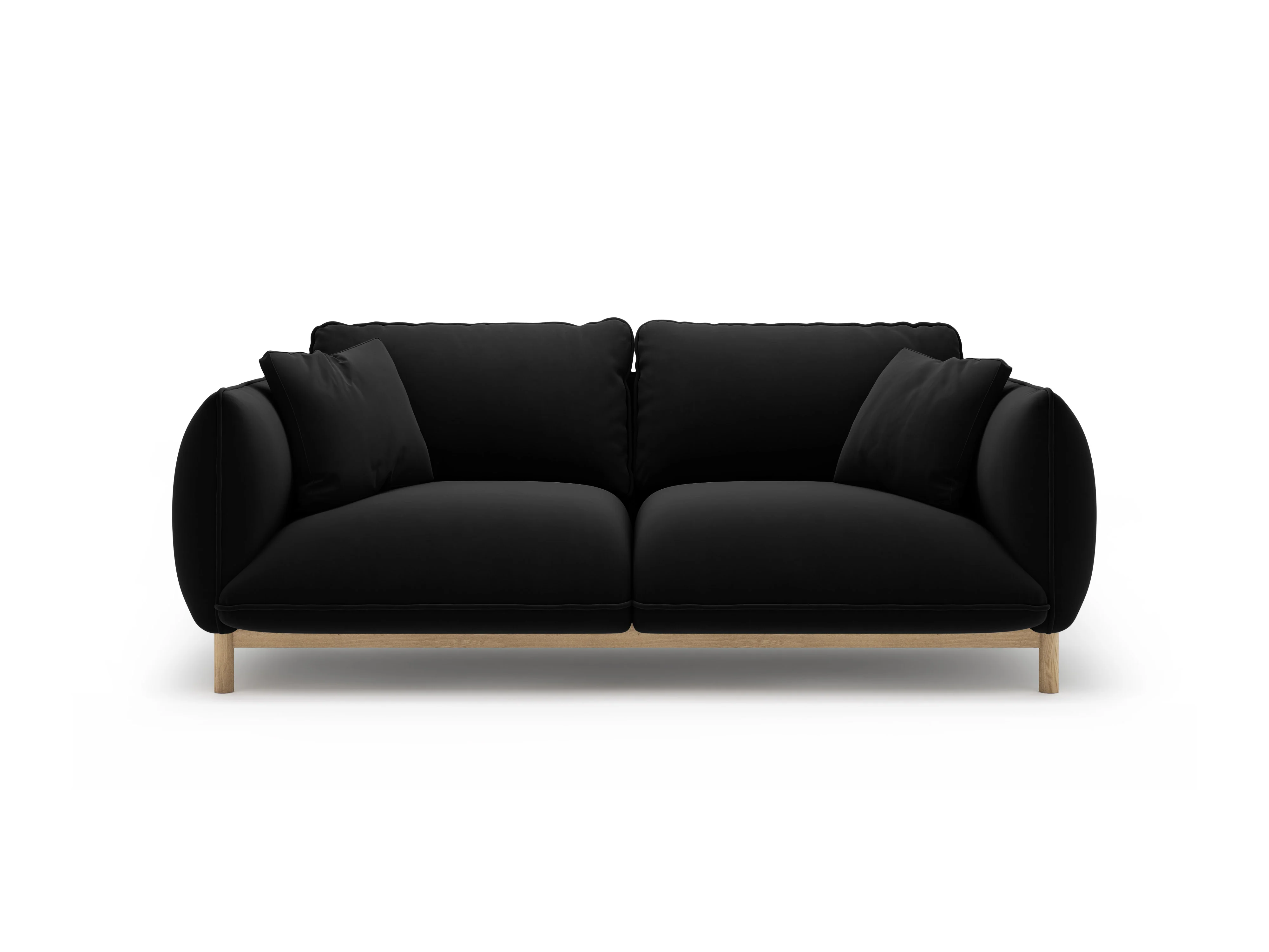 Sofa aksamitna 2-osobowa ADA czarny - Image 4