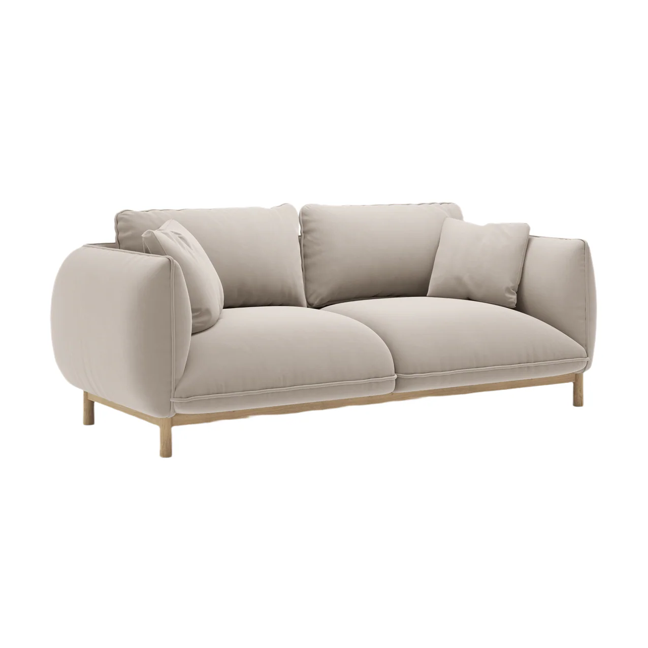 Sofa aksamitna 2-osobowa ADA jasnobeżowy