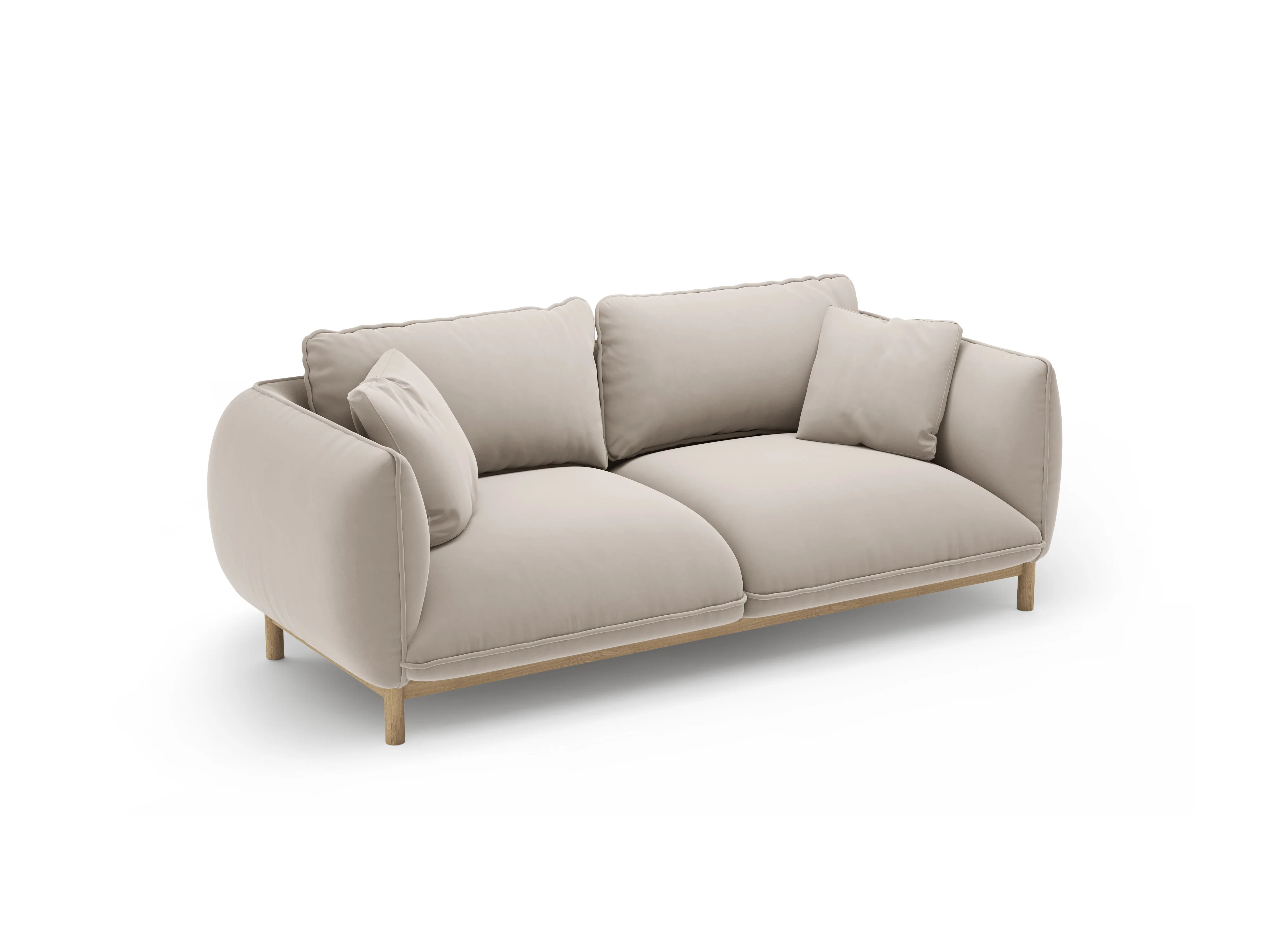 Sofa aksamitna 2-osobowa ADA jasnobeżowy - Image 3