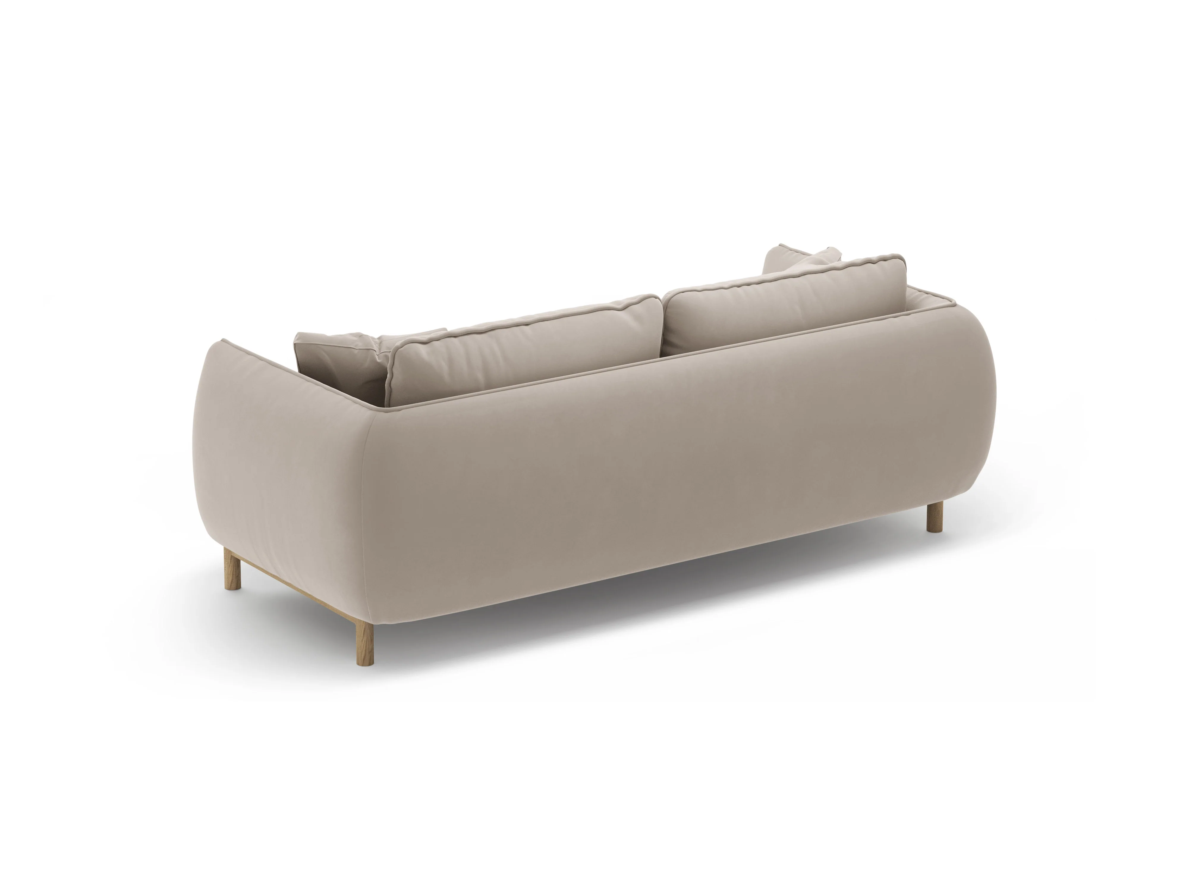 Sofa aksamitna 2-osobowa ADA jasnobeżowy - Image 4