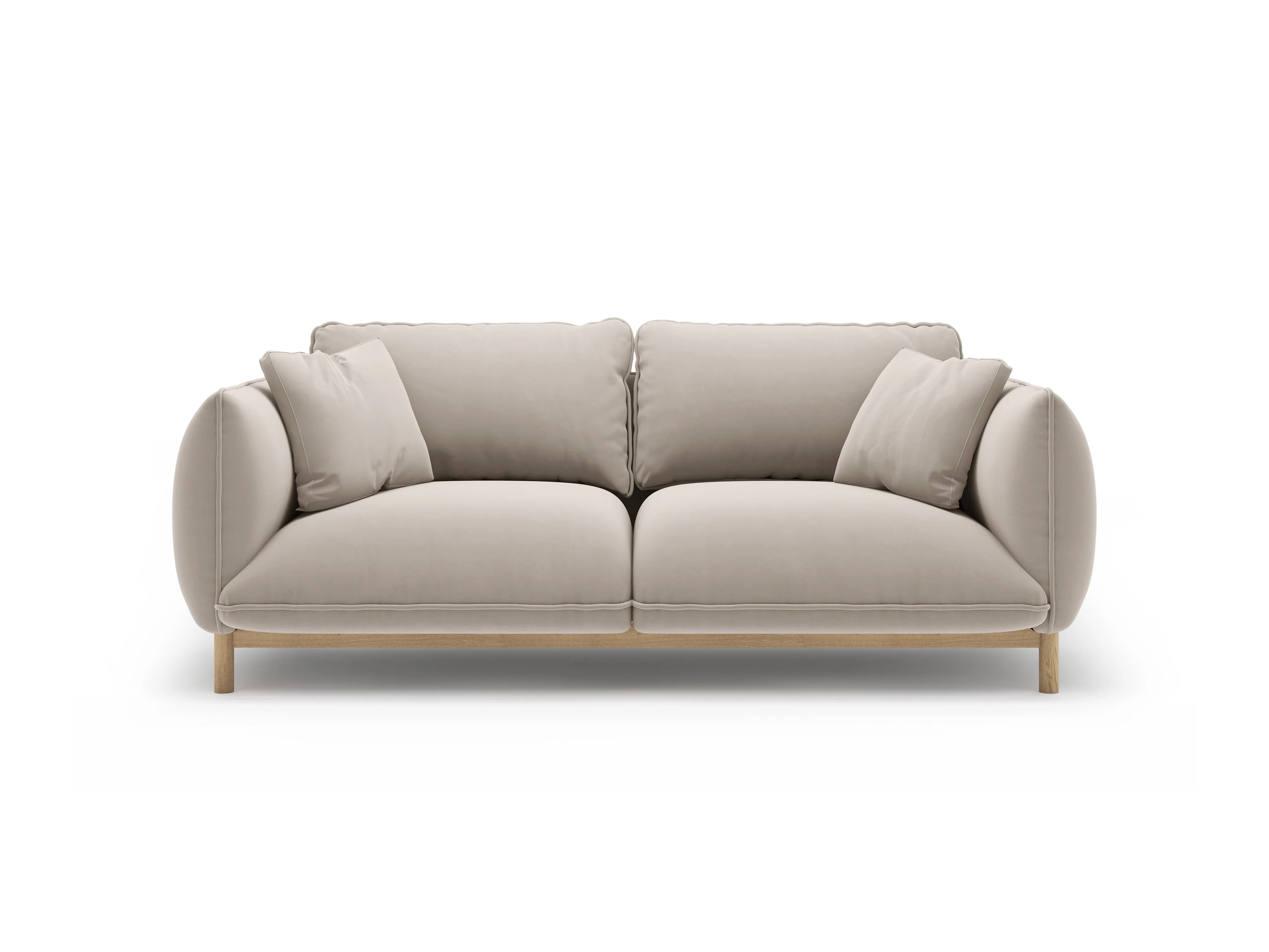 Sofa aksamitna 2-osobowa ADA jasnobeżowy - Image 5