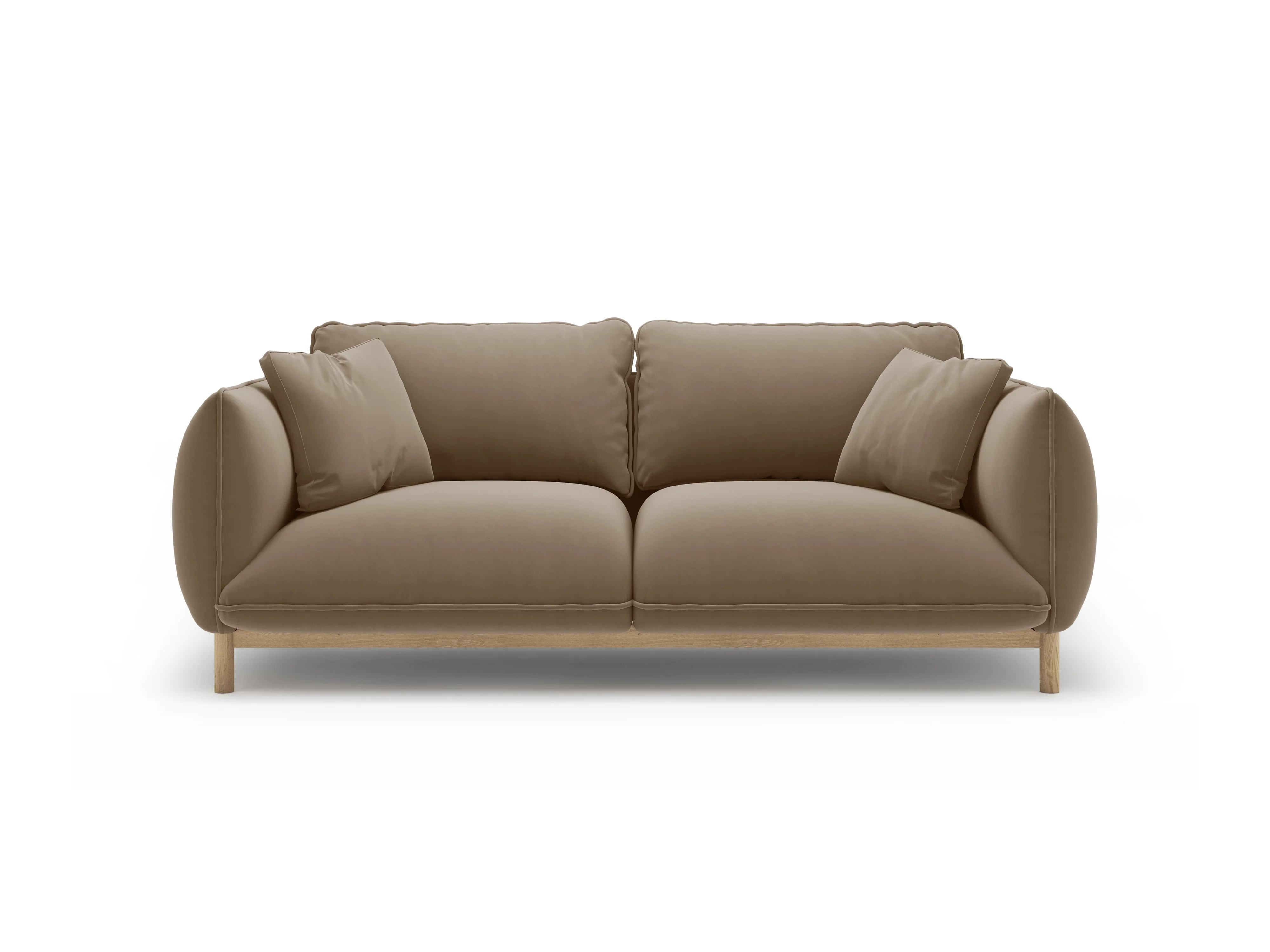 Sofa aksamitna 2-osobowa ADA jasnobrązowy - Image 3