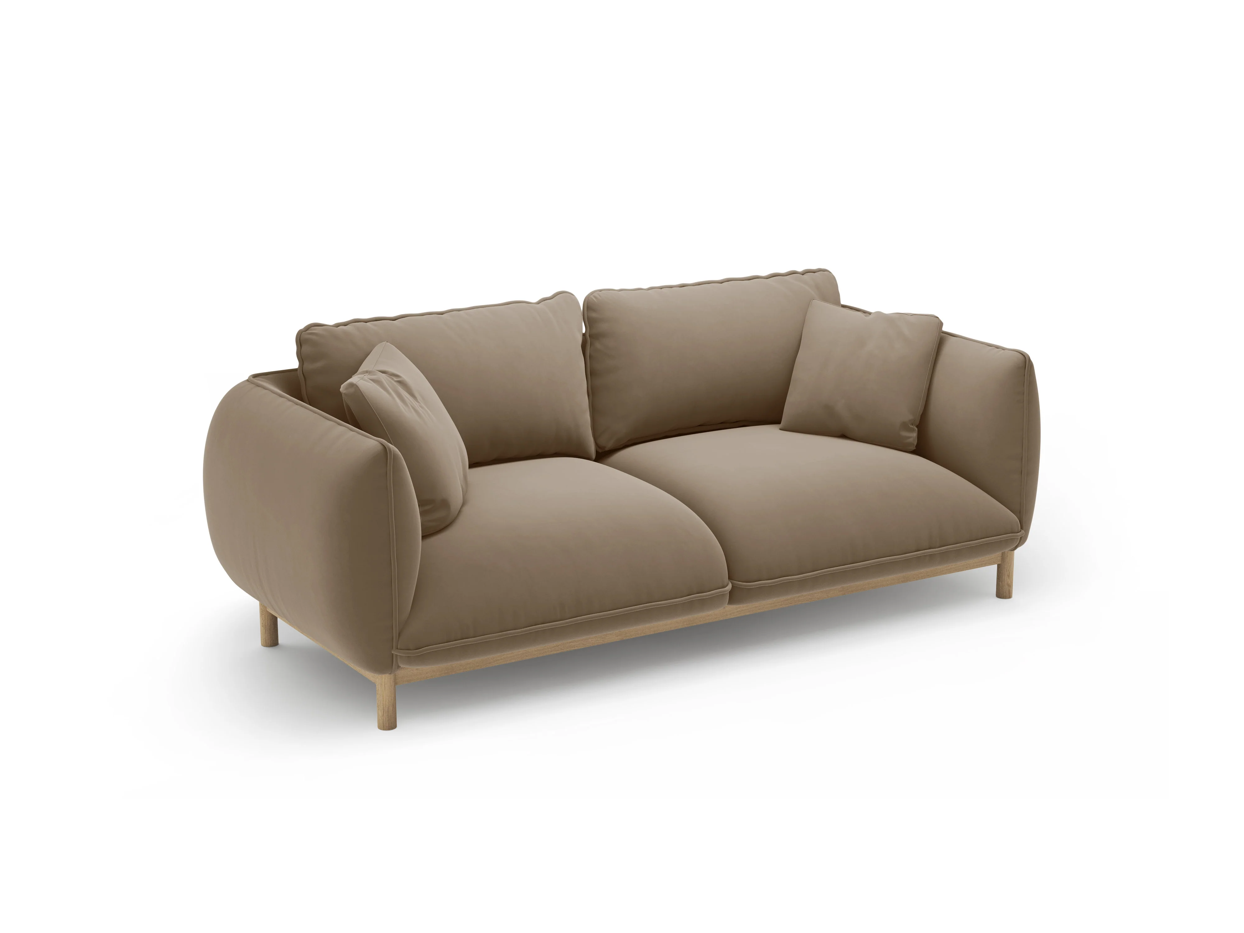 Sofa aksamitna 2-osobowa ADA jasnobrązowy - Image 4