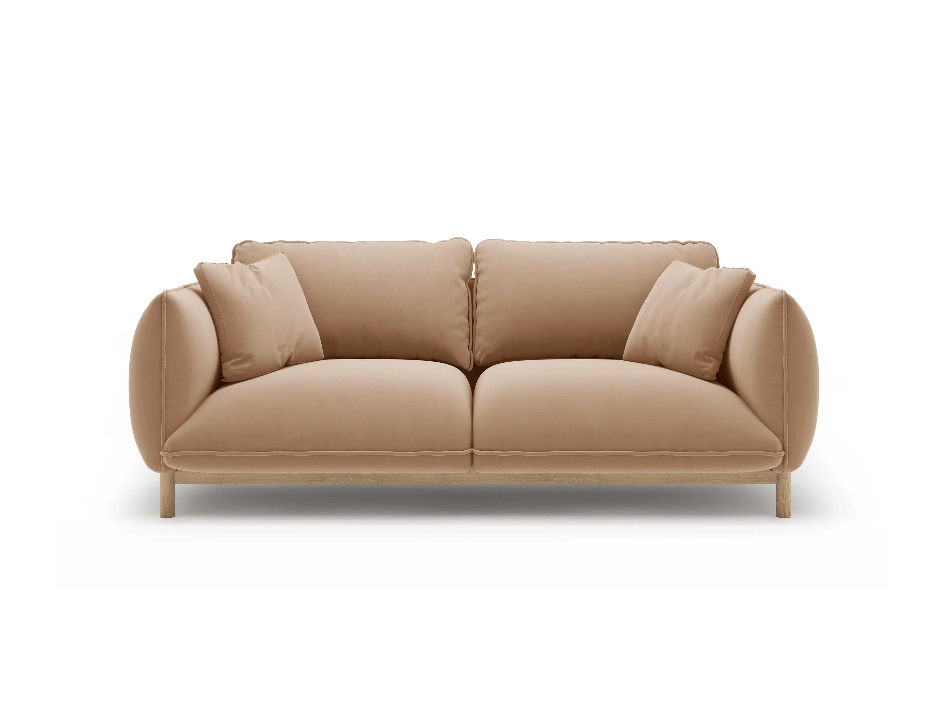Sofa aksamitna 2-osobowa ADA piaskowy - Image 3