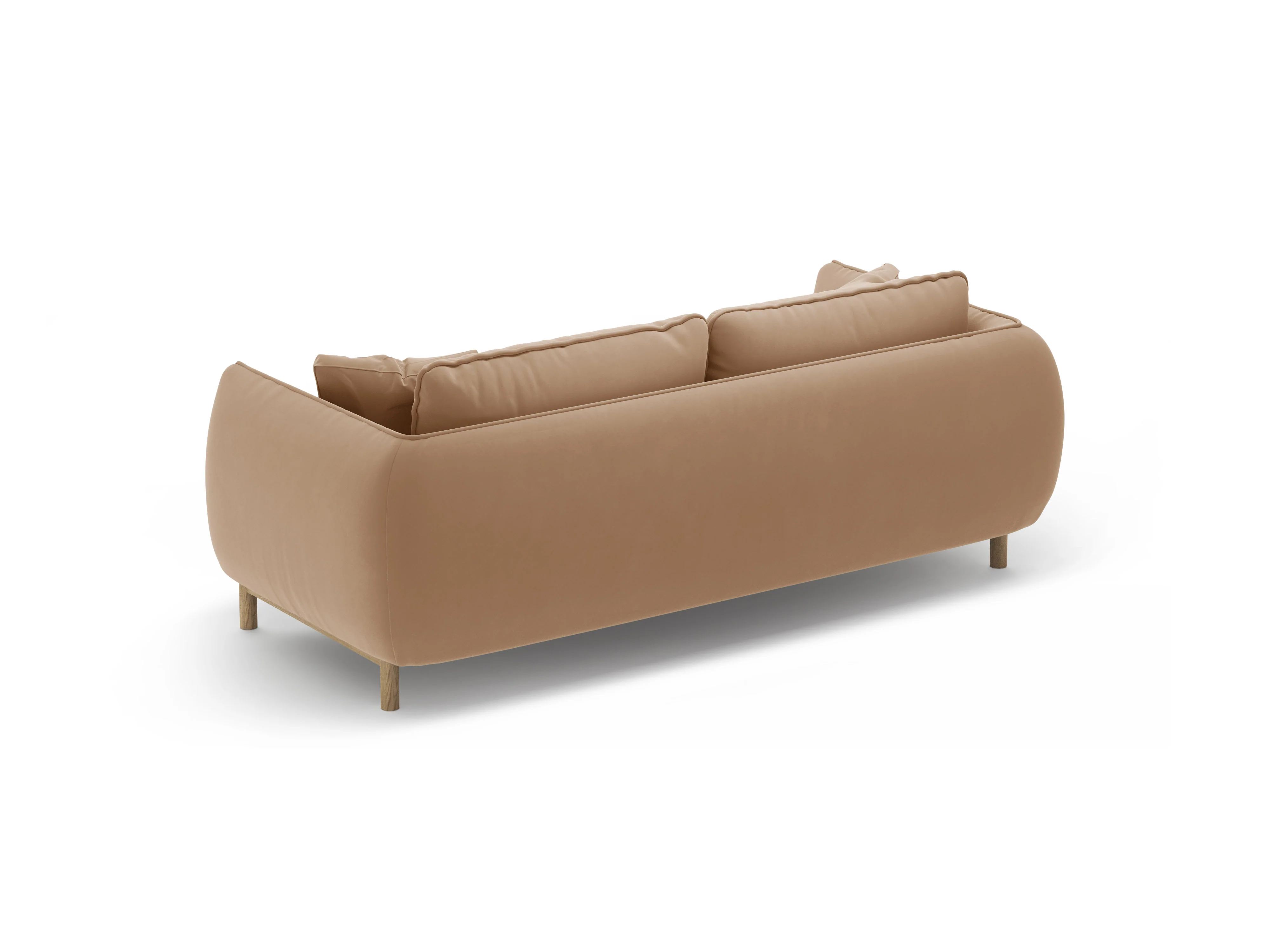 Sofa aksamitna 2-osobowa ADA piaskowy - Image 4