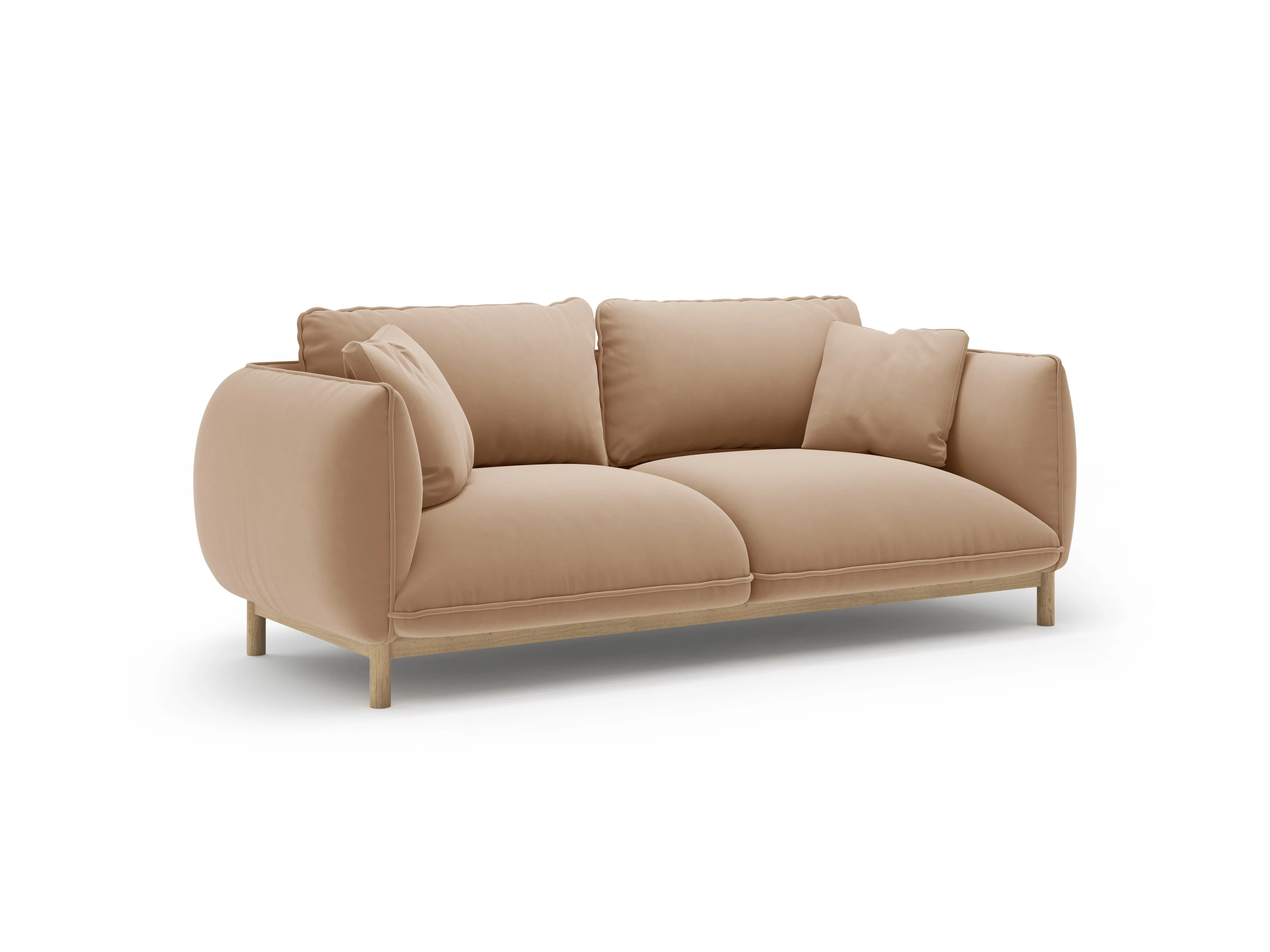 Sofa aksamitna 2-osobowa ADA piaskowy - Image 5