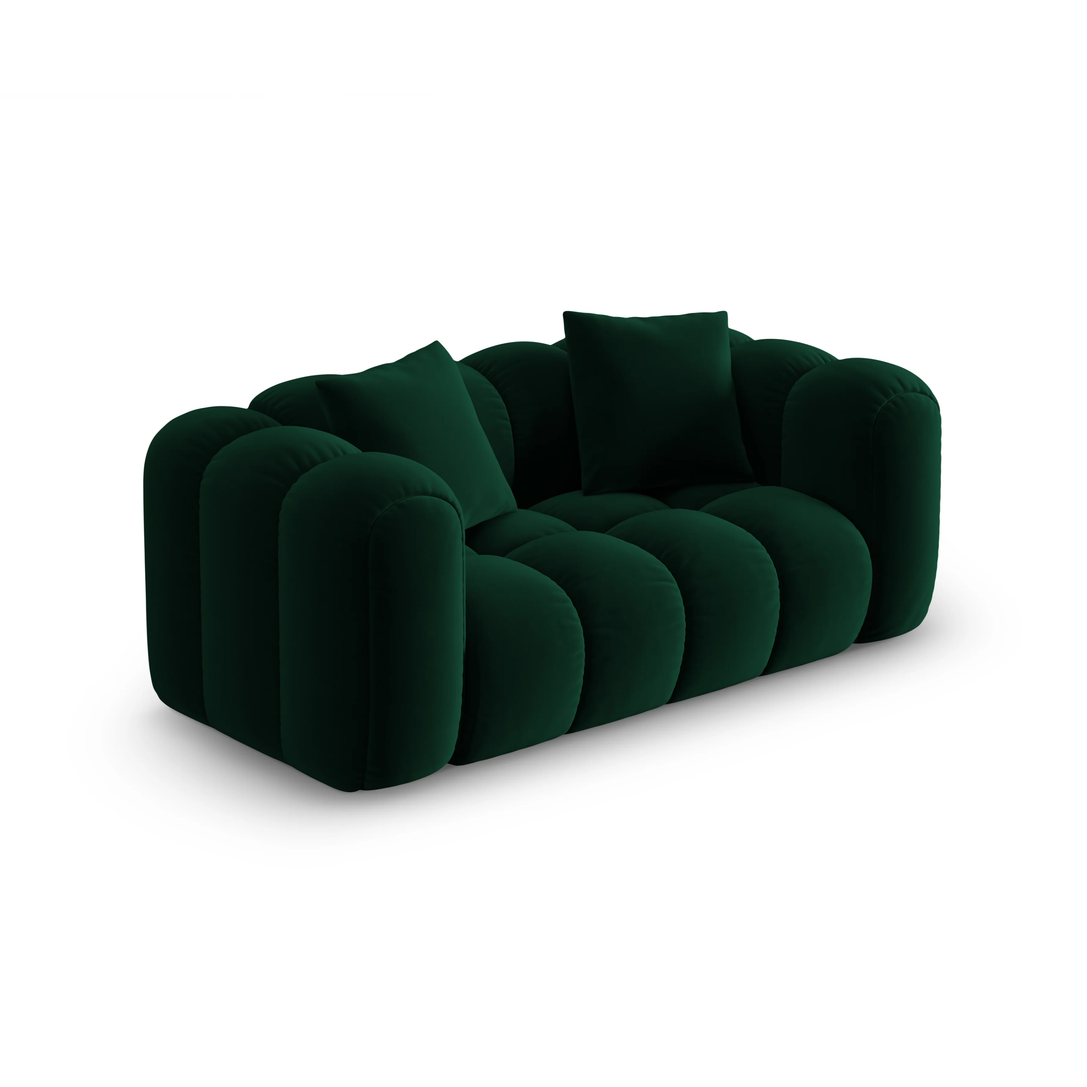 Sofa aksamitna 2-osobowa ASTRO butelkowa zieleń