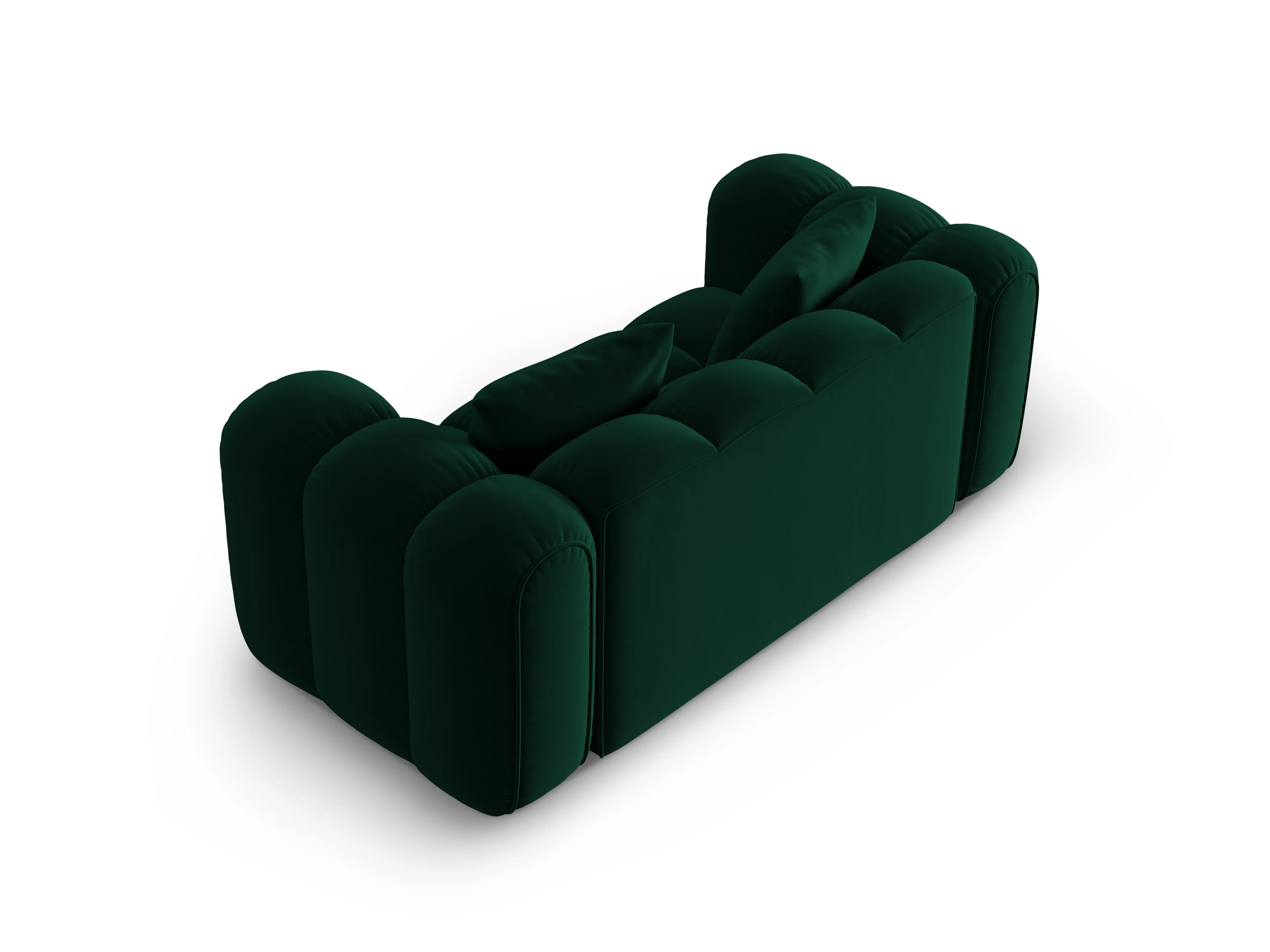 Sofa aksamitna 2-osobowa ASTRO butelkowa zieleń - Image 4