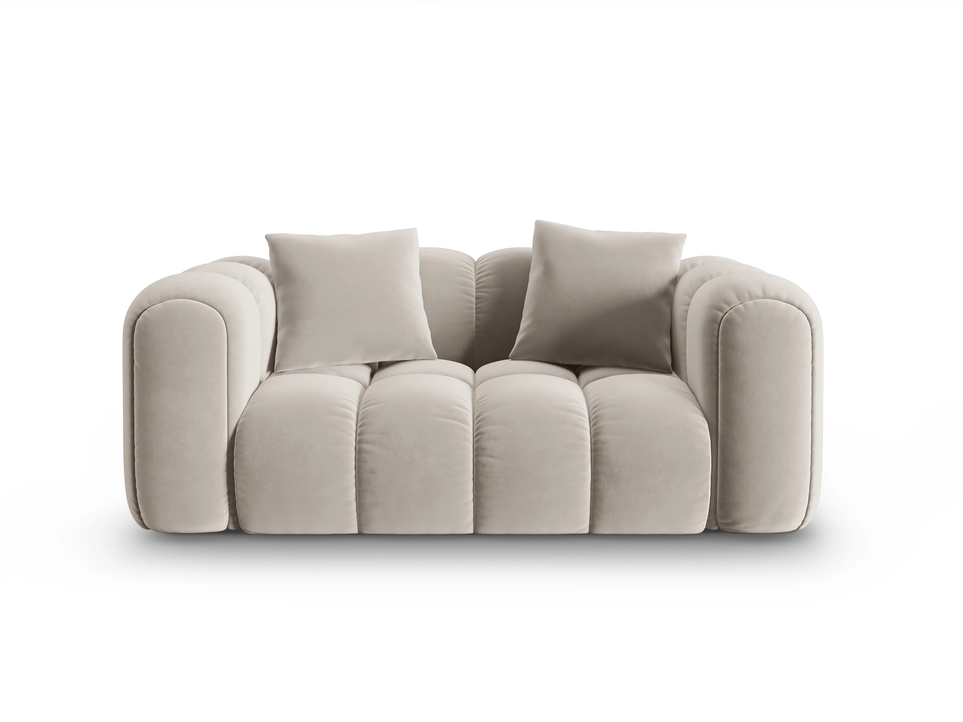 Sofa aksamitna 2-osobowa ASTRO ecru - Image 2