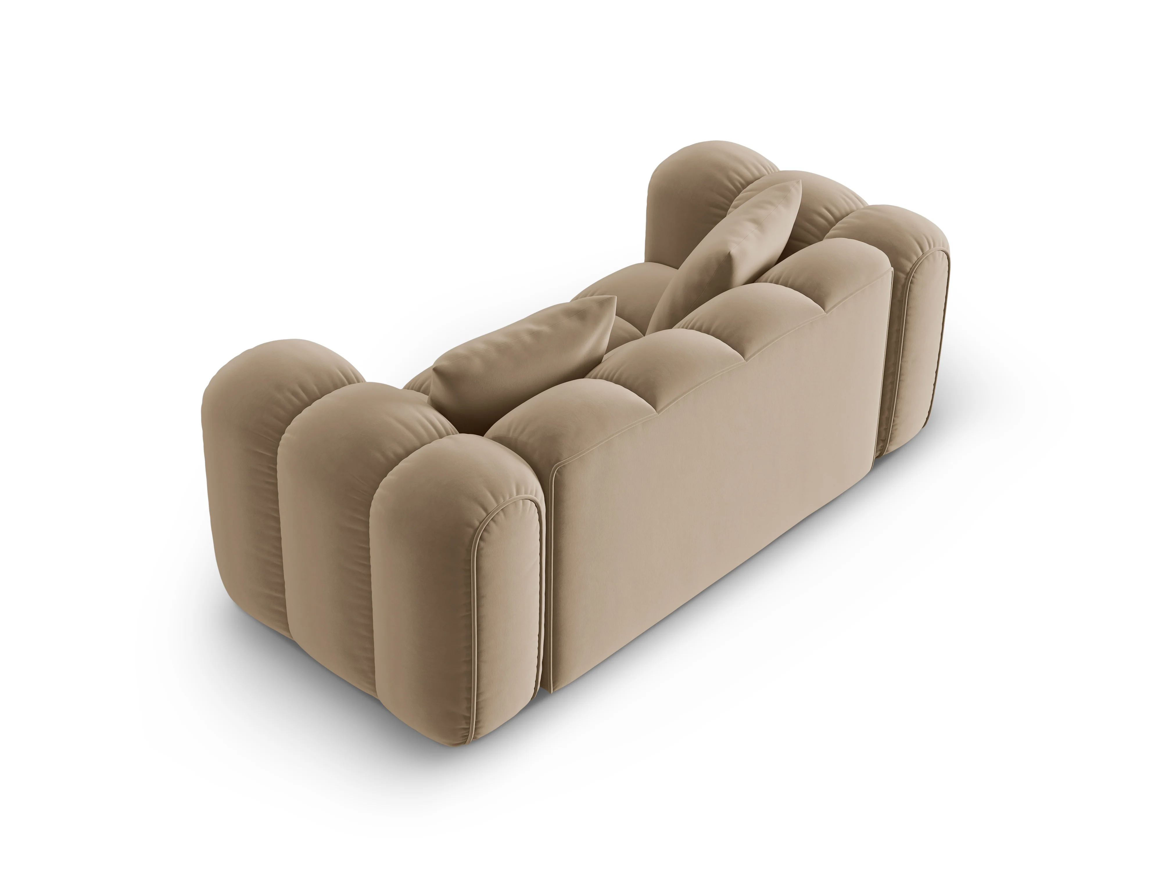 Sofa aksamitna 2-osobowa ASTRO piaskowy - Image 4