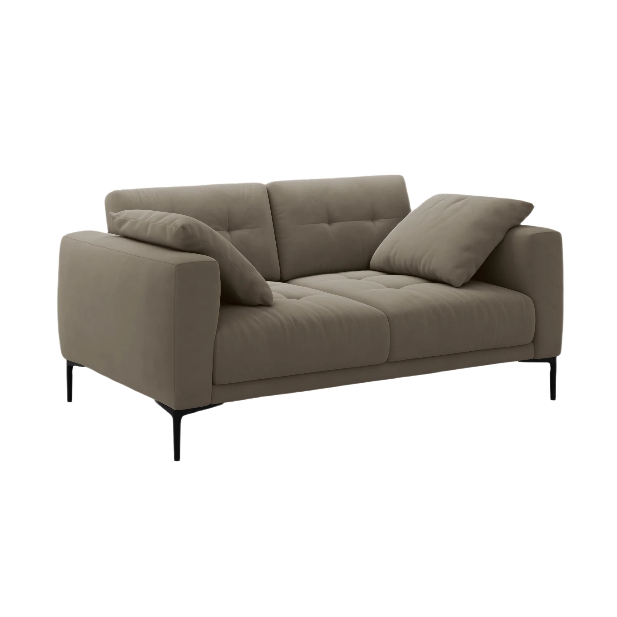 Sofa aksamitna 2-osobowa BEMY szarobrązowy