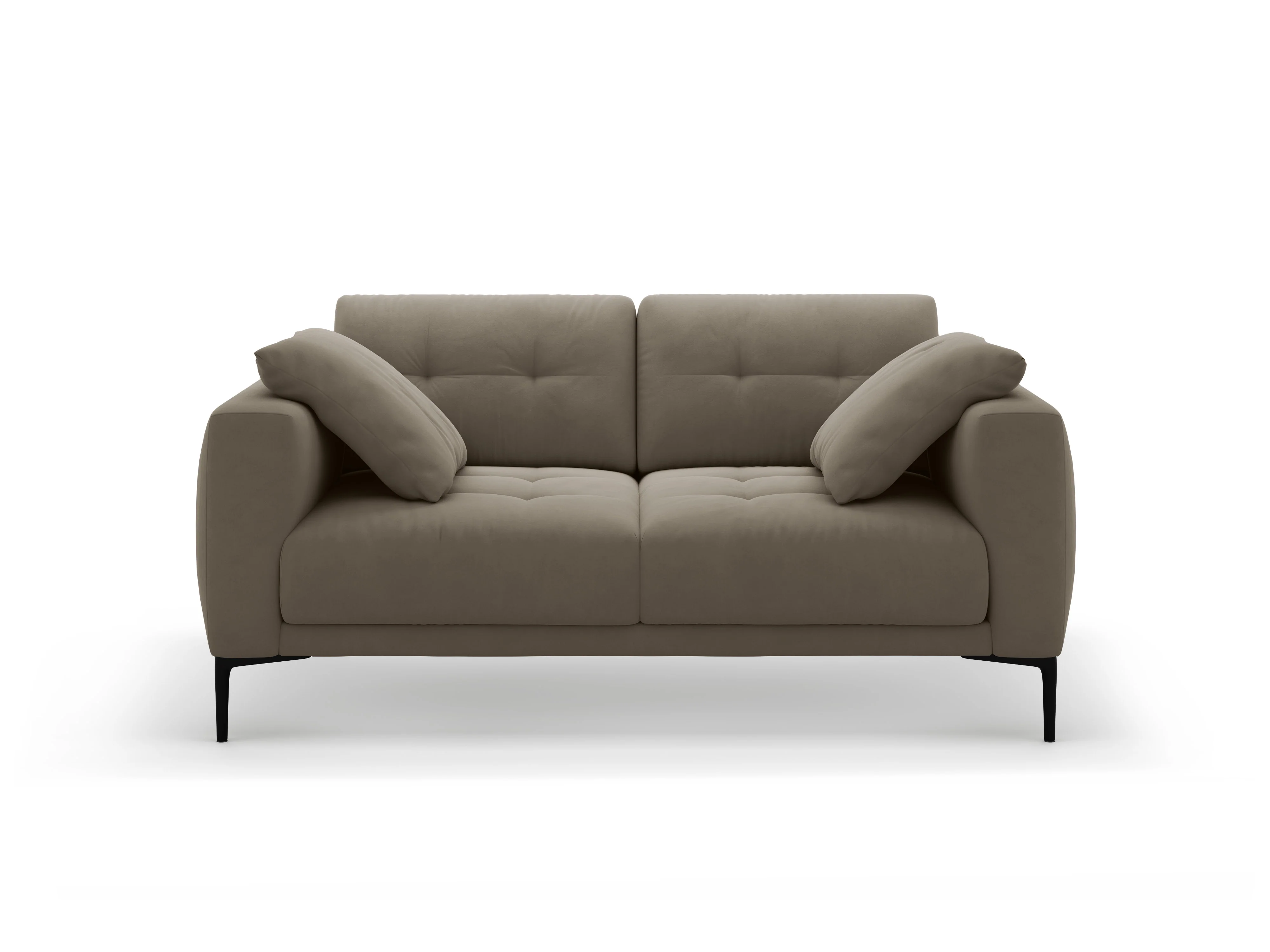 Sofa aksamitna 2-osobowa BEMY szarobrązowy - Image 4